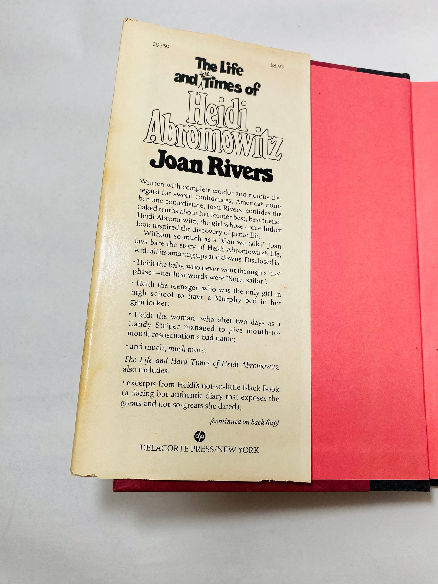 Joan Rivers vintage book Life & Times of Heidi Abromowitz FIRST EDITION circa 1984 collectible comedian female Stocking Stuffer Chanukah