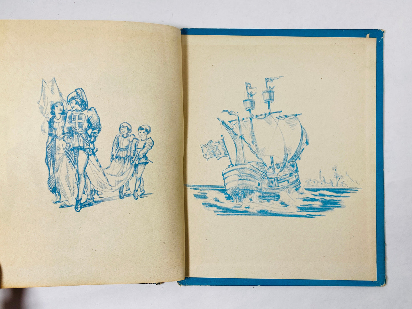 Dick Wittington and his cat Vintage Bonnie book circa 1953 Cat lover, pet lover gift. Blue decor stocking stuffer.