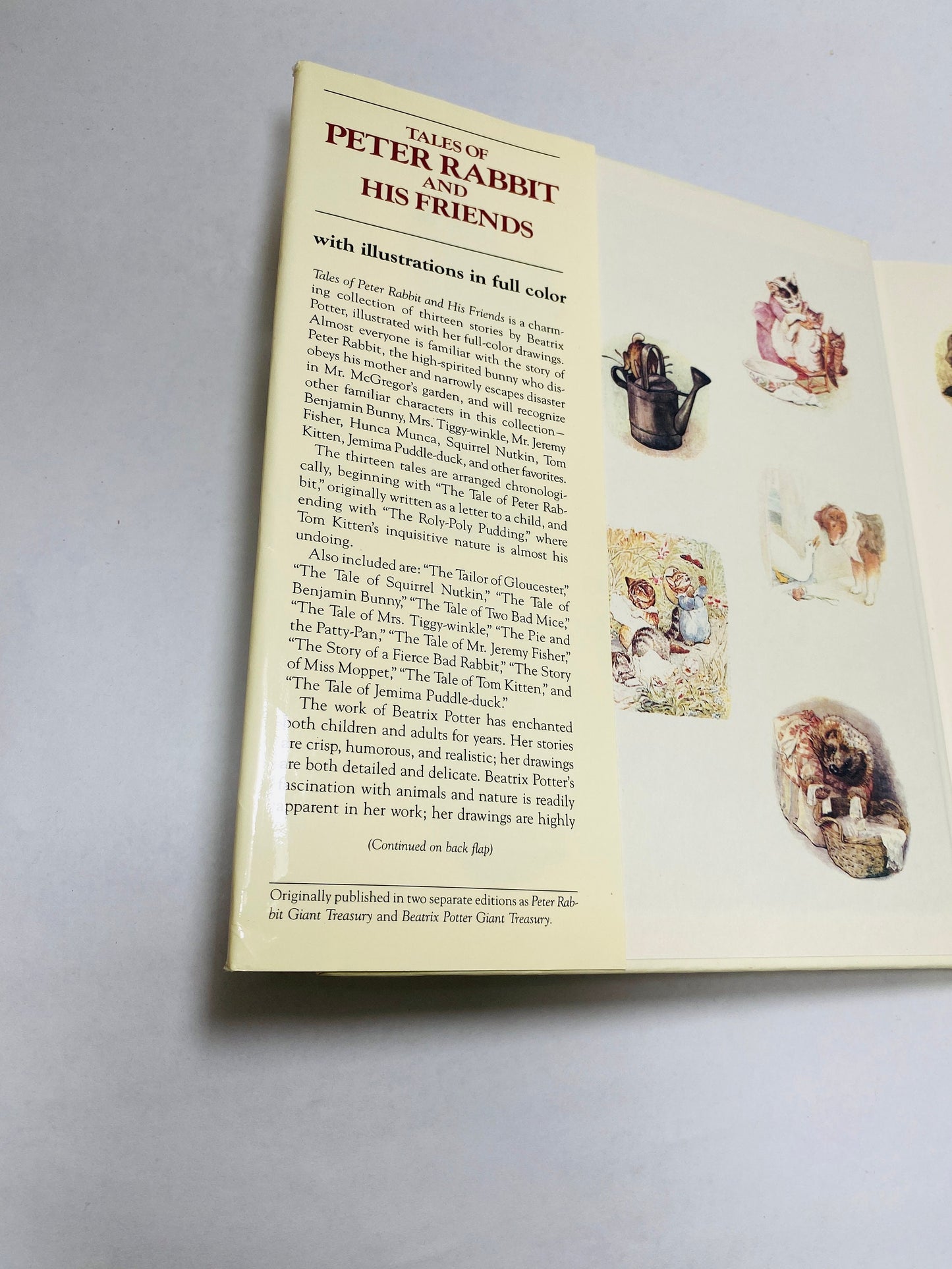 Tales of Peter Rabbit and his Friends vintage book from 1984 written by Beatrix Potter. Crown Publisher Christmas gift. stocking stuffer