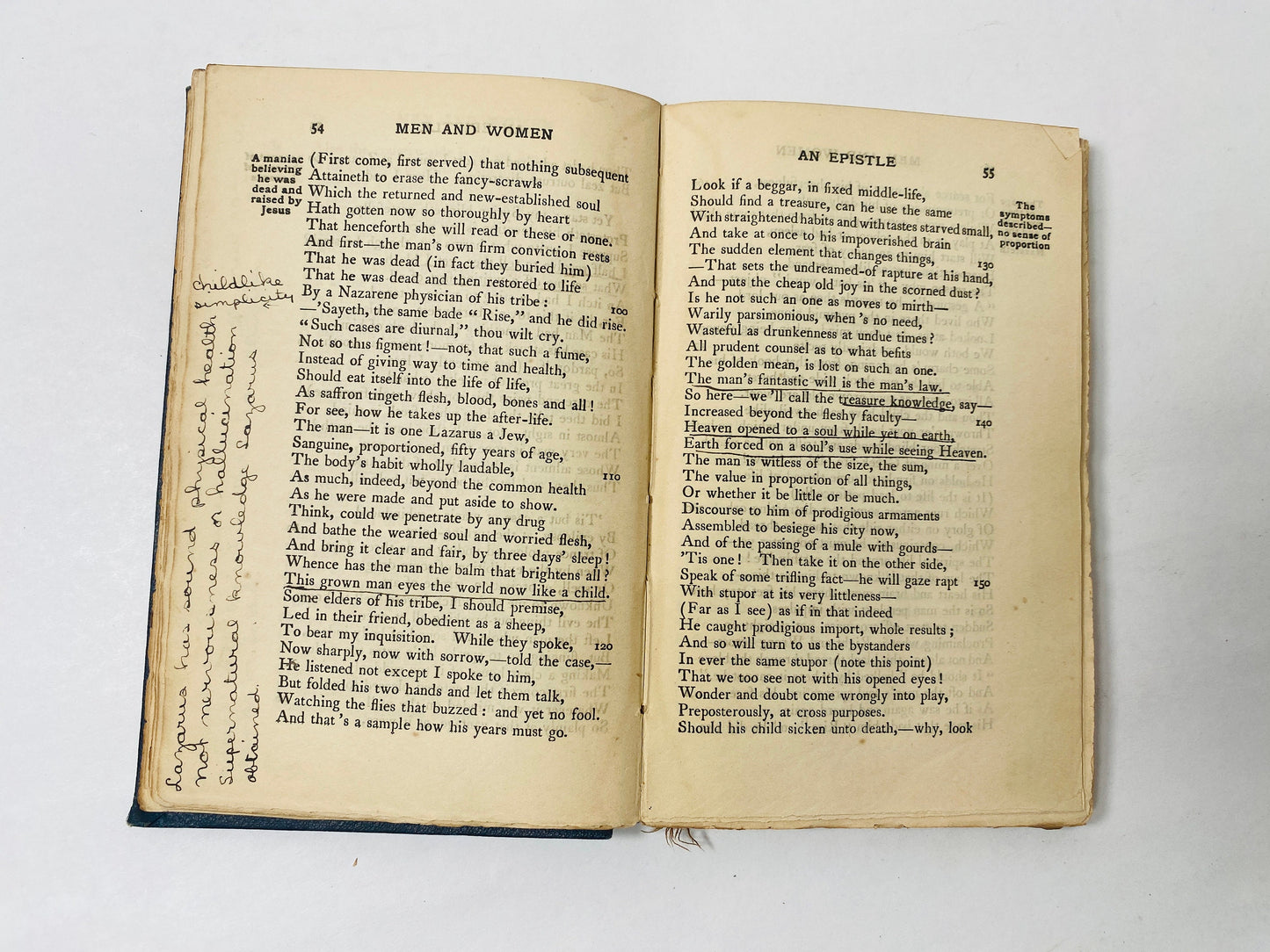 Men & Women antique poetry by Robert Browning book GORGEOUS vintage book circa 1905 Dedicated to Alfred Tennyson. Poetry gift.