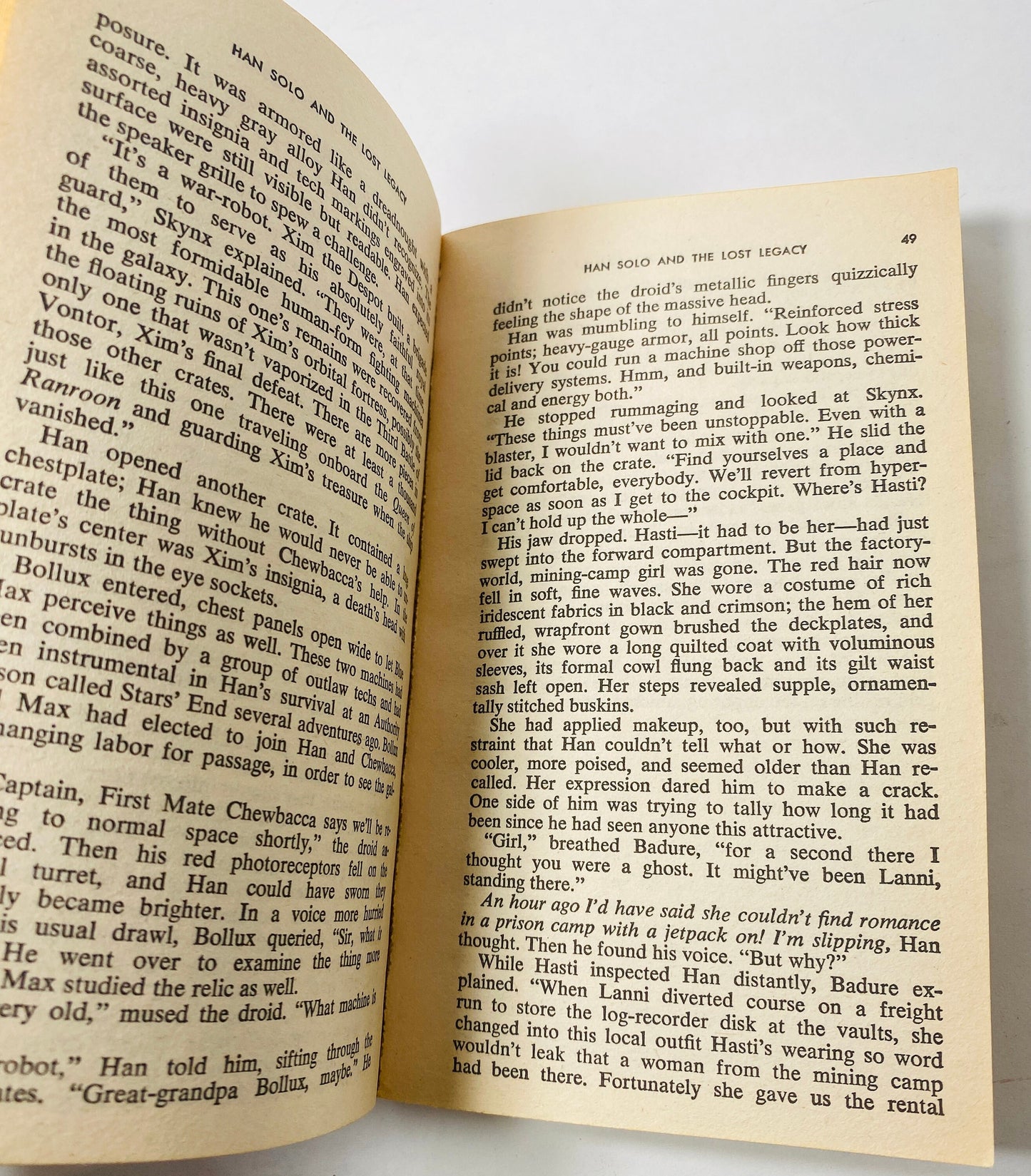 1980 Han Solo and the Lost Legacy vintage paperback book From Adventures of Luke Skywalker Star Wars George Lucas Young Jedi Knights gift