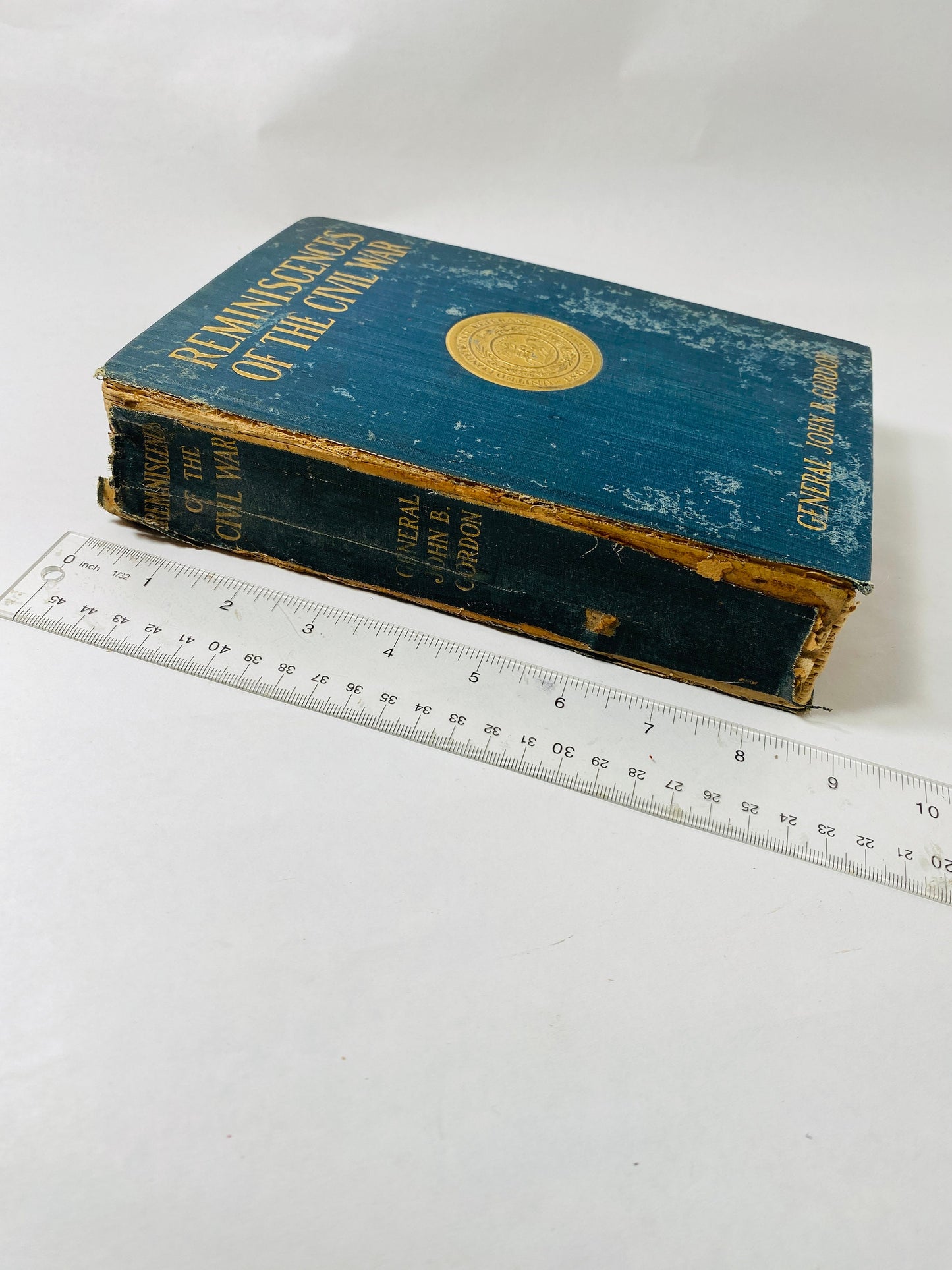 1903 Reminiscences of the Civil War by General John Gordon vintage book Beautiful blue decor with gilded gold American soldier secession