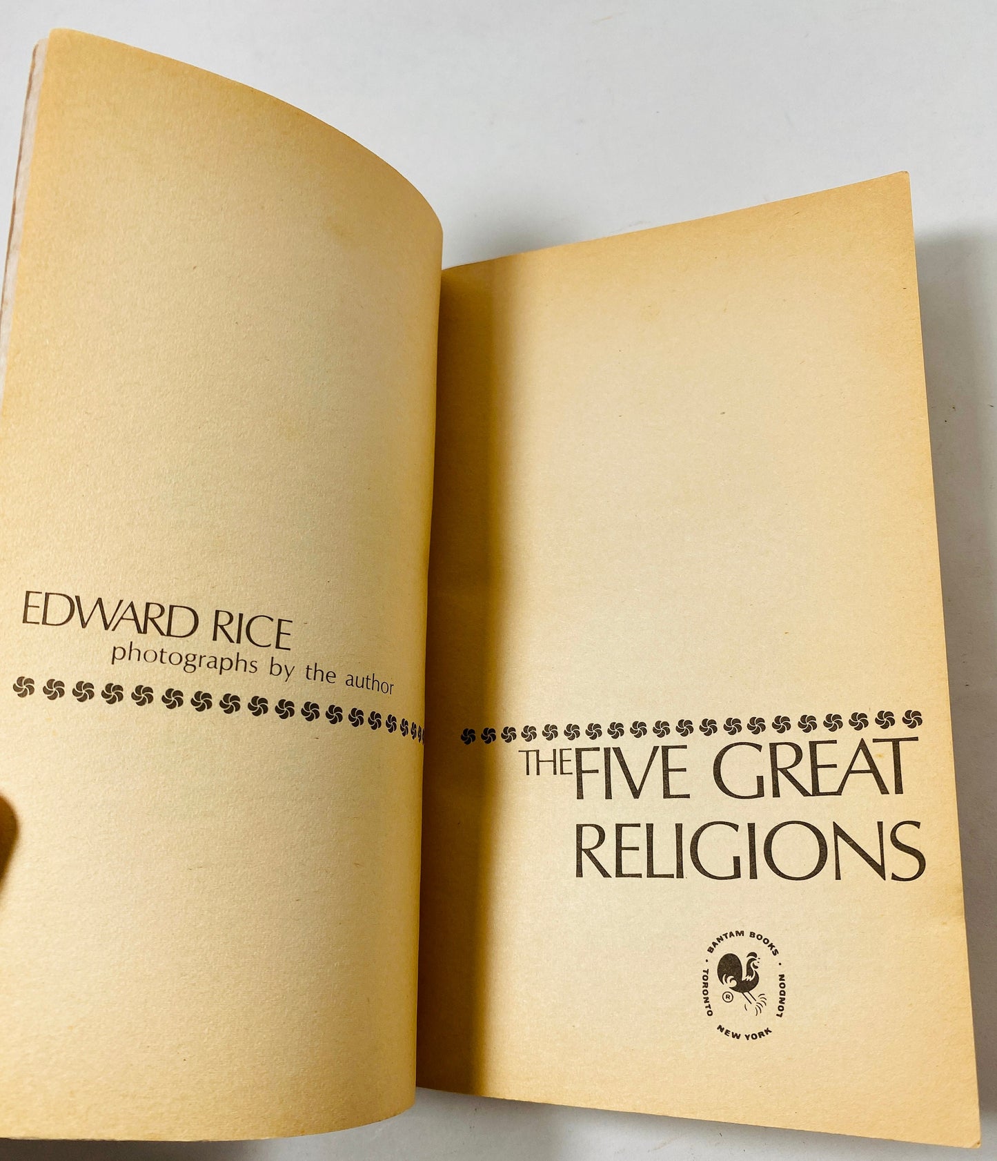 Five Great Religions vintage paperback book by Edward Rice circa 1977. Zoroastrianism, Janism, Buddhism, Hinduism, Islam and Christianity.