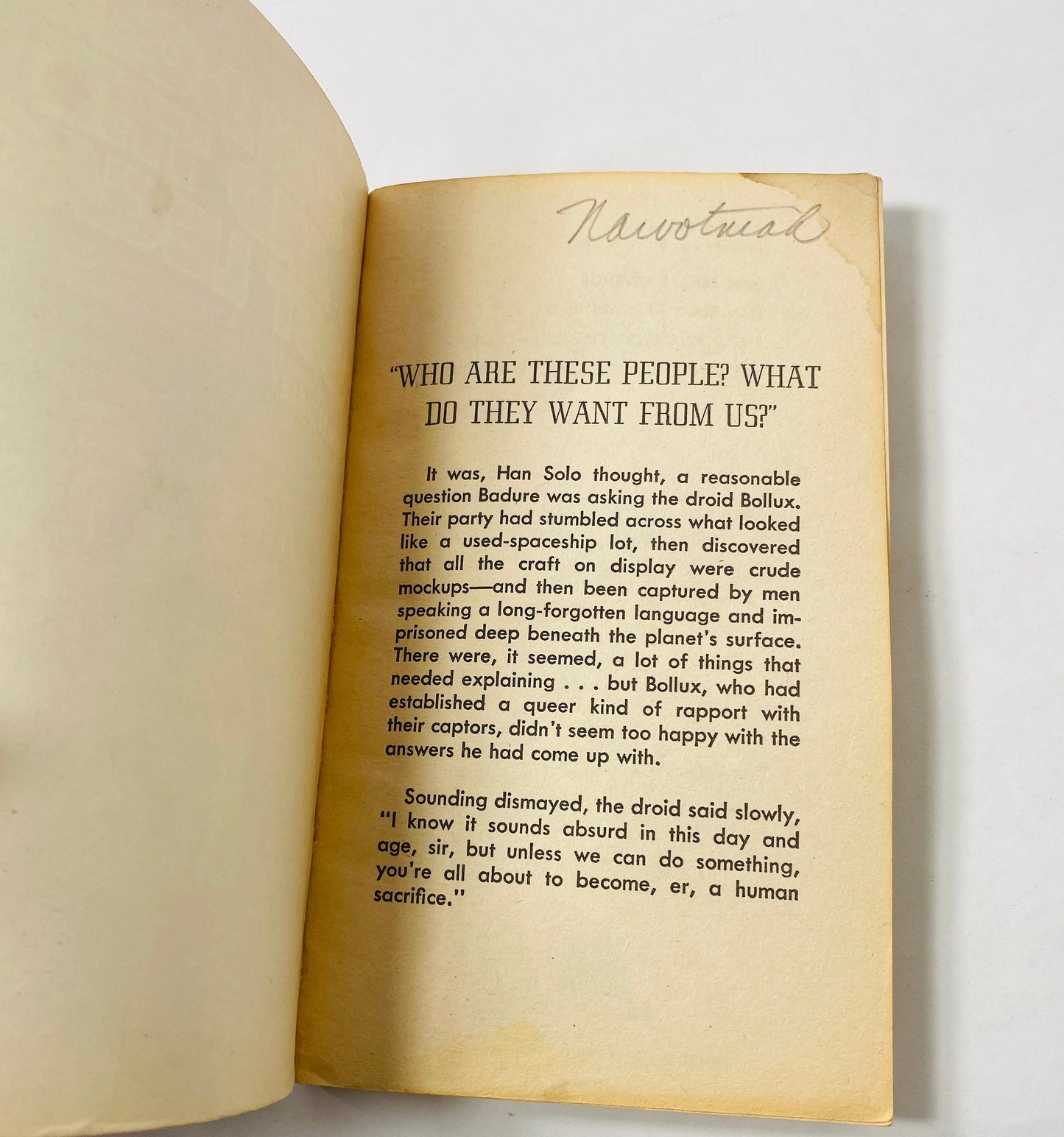 1980 Han Solo and the Lost Legacy vintage paperback book From Adventures of Luke Skywalker Star Wars George Lucas Young Jedi Knights gift