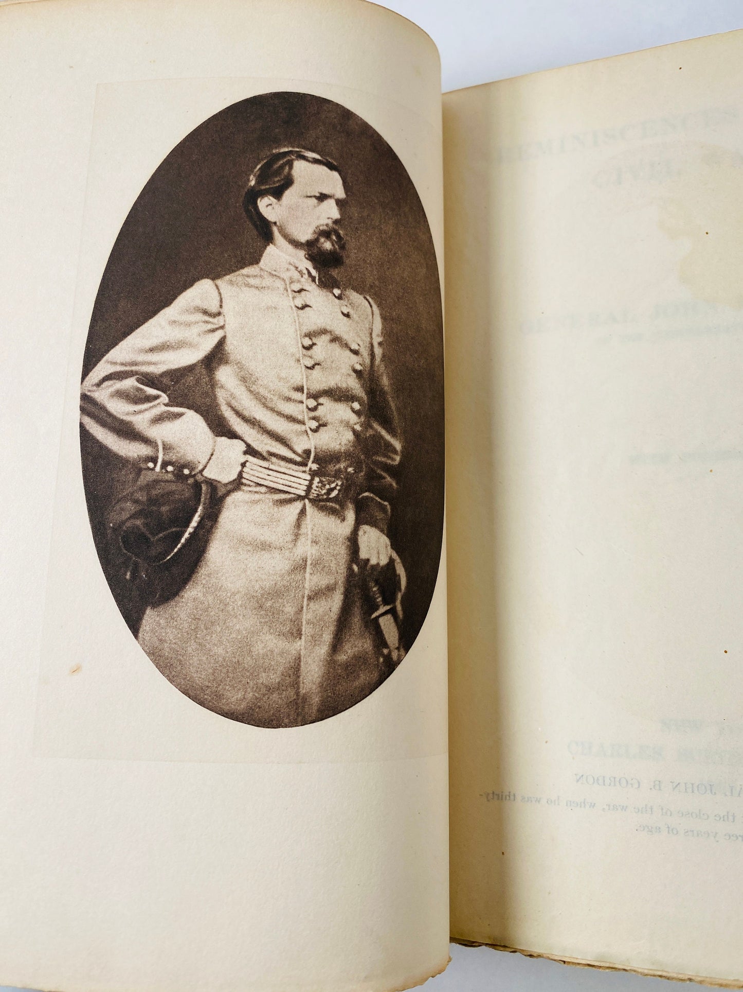 1903 Reminiscences of the Civil War by General John Gordon vintage book Beautiful blue decor with gilded gold American soldier secession