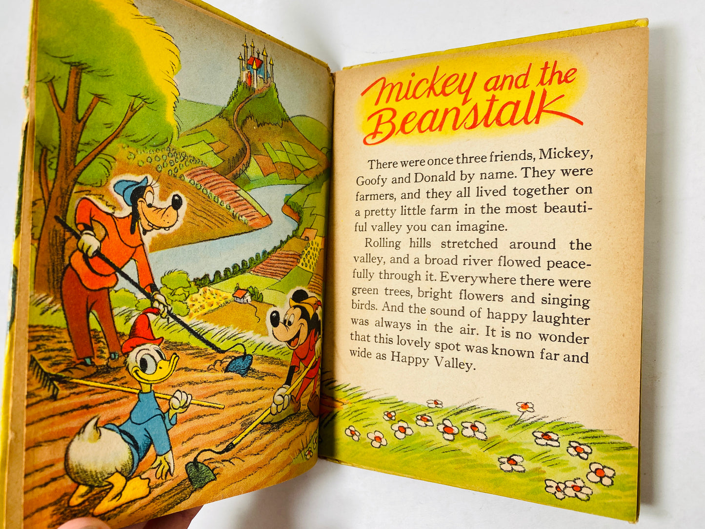 1948 vintage Little Golden Junior Elf Book Puppy Mickey & the Beanstalk Ponies Walk with Grandpa Lassie Rand McNally Stocking stuffer kids