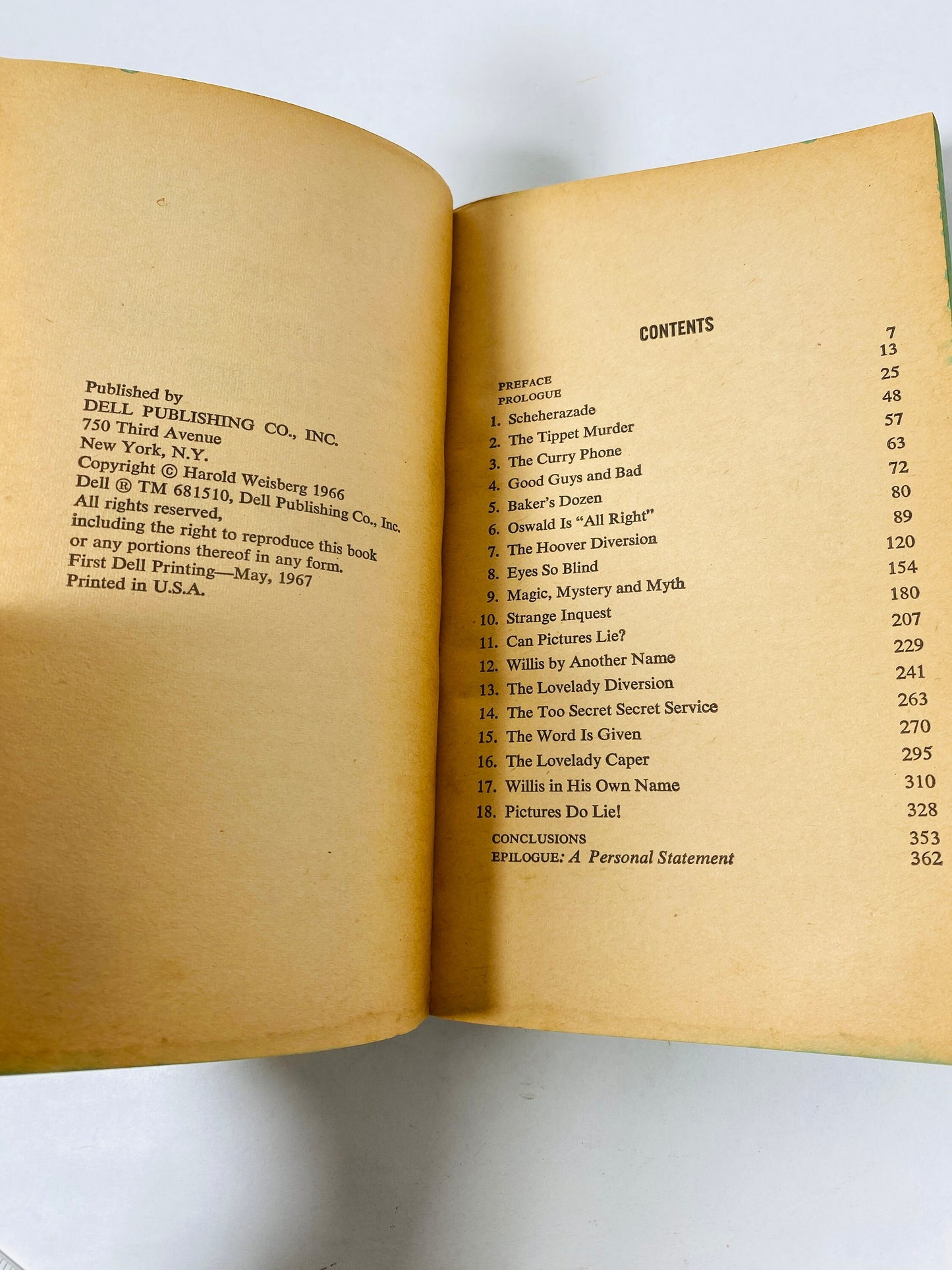 Whitewash FBI Secret Service Coverup EARLY PRINTING Vintage Dell paperback book circa 1967 written by Harold Weisberg Communism in America.