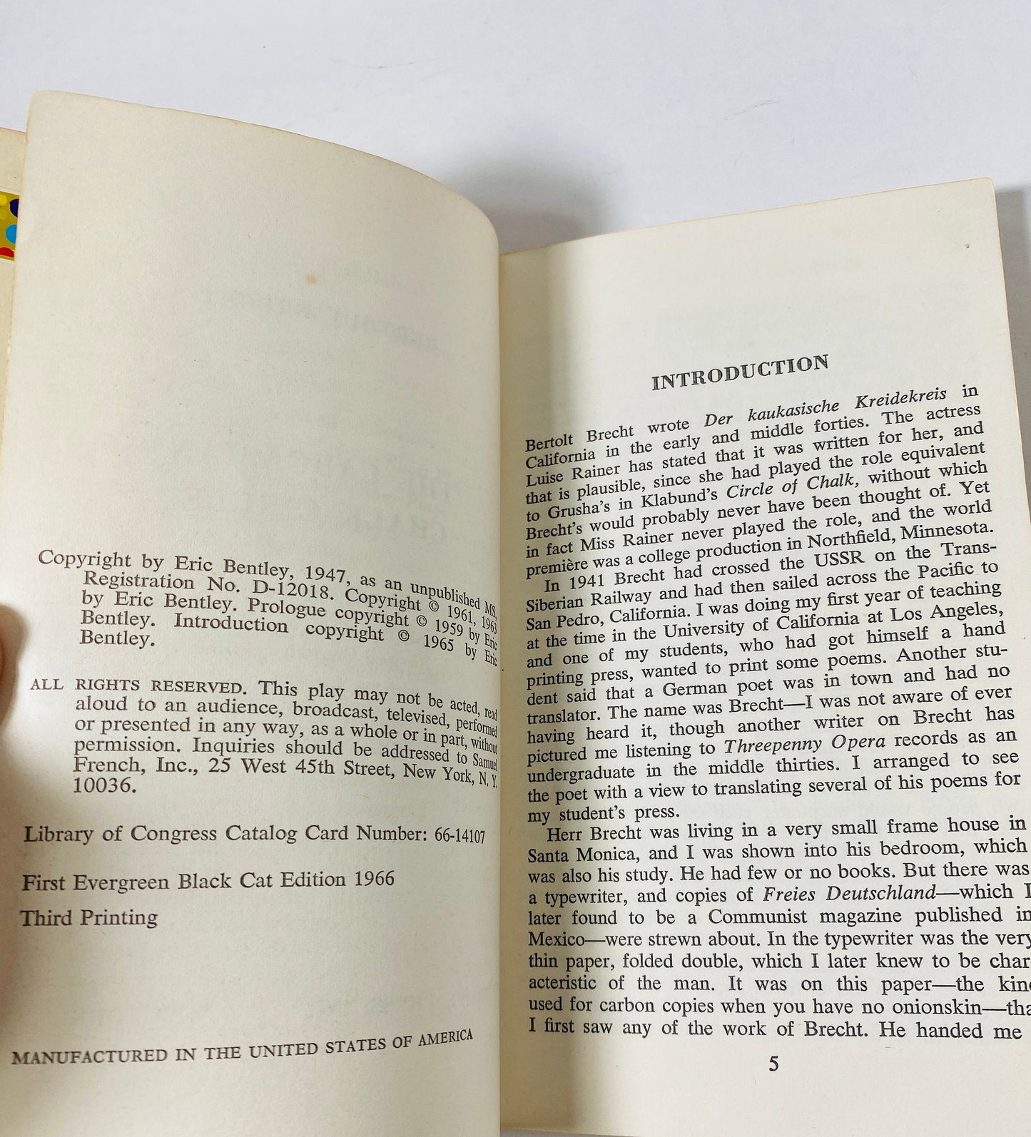 1966 Caucasian Chalk Circle by Bertolt Brecht vintage paperback book Play about a peasant girl who rescues a baby and becoming a mother