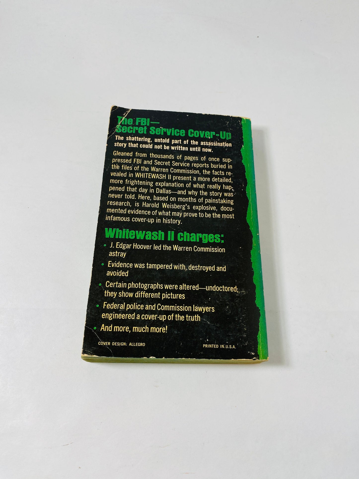 Whitewash FBI Secret Service Coverup EARLY PRINTING Vintage Dell paperback book circa 1967 written by Harold Weisberg Communism in America.
