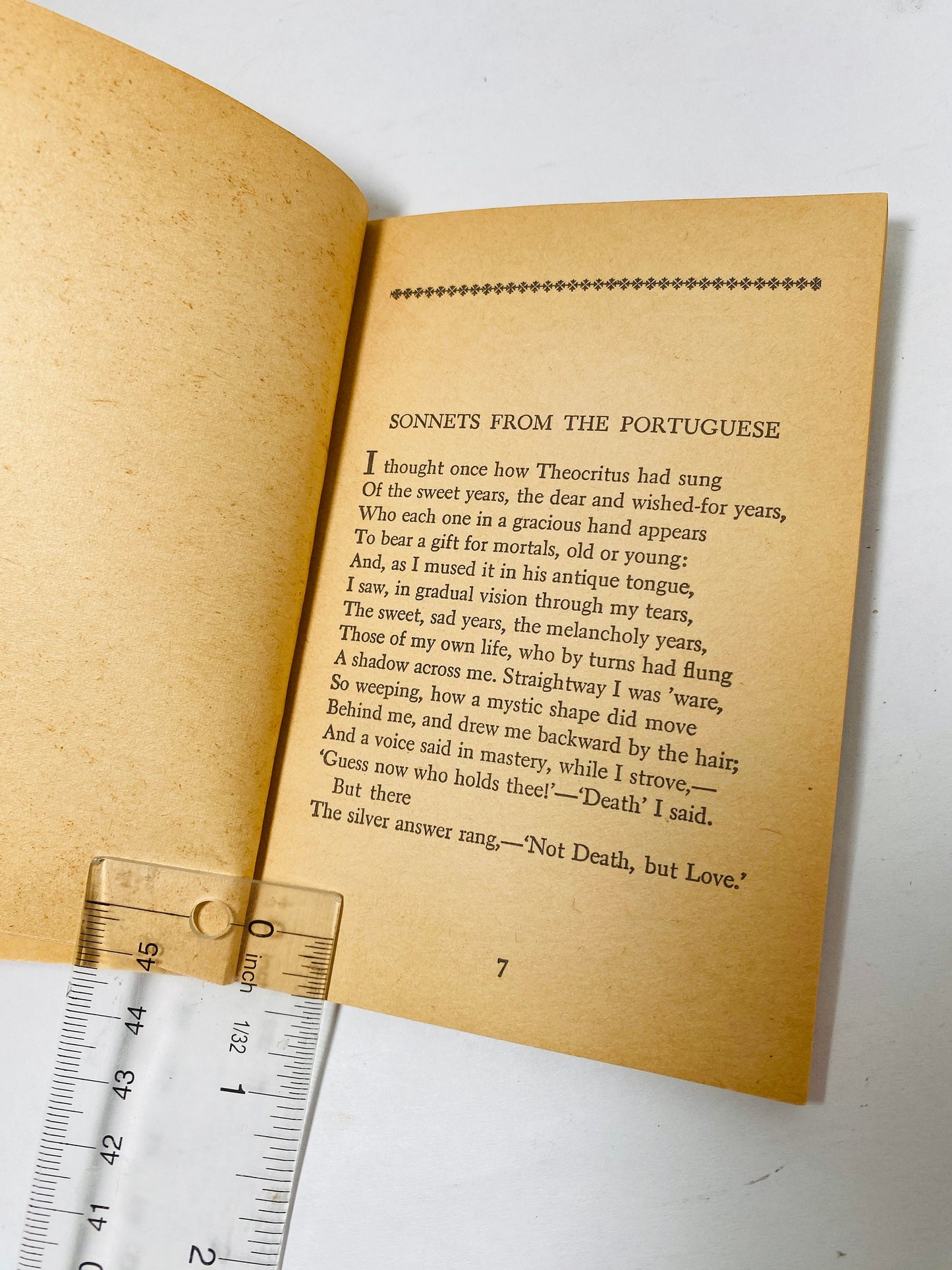 Elizabeth Barrett Browning vintage poetry paperback book Sonnets from the Portugese circa 1966 small Valentine's Day romantic gift unique