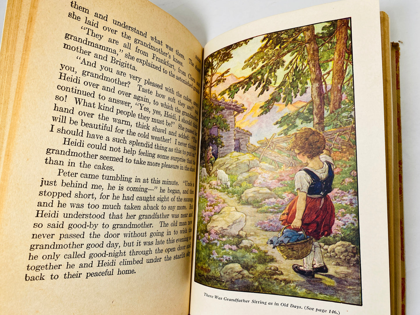 Heidi by Johanna Spyri circa 1925 Vintage book John C Winston illustrated by Clara Burd