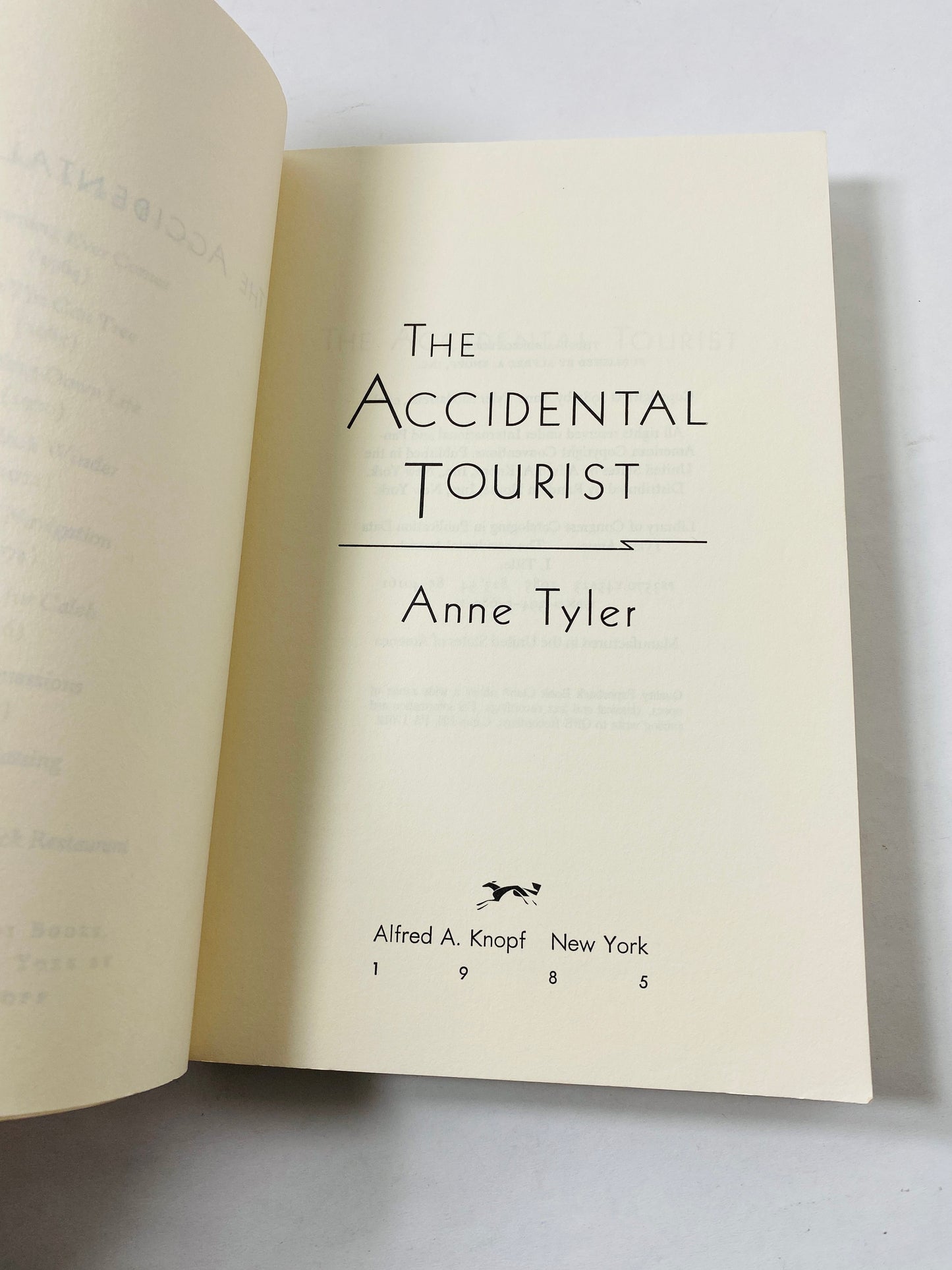 1985 Accidental Tourist vintage paperback book by Anne Tyler about mourning a murdered son and a marriage lost in grief