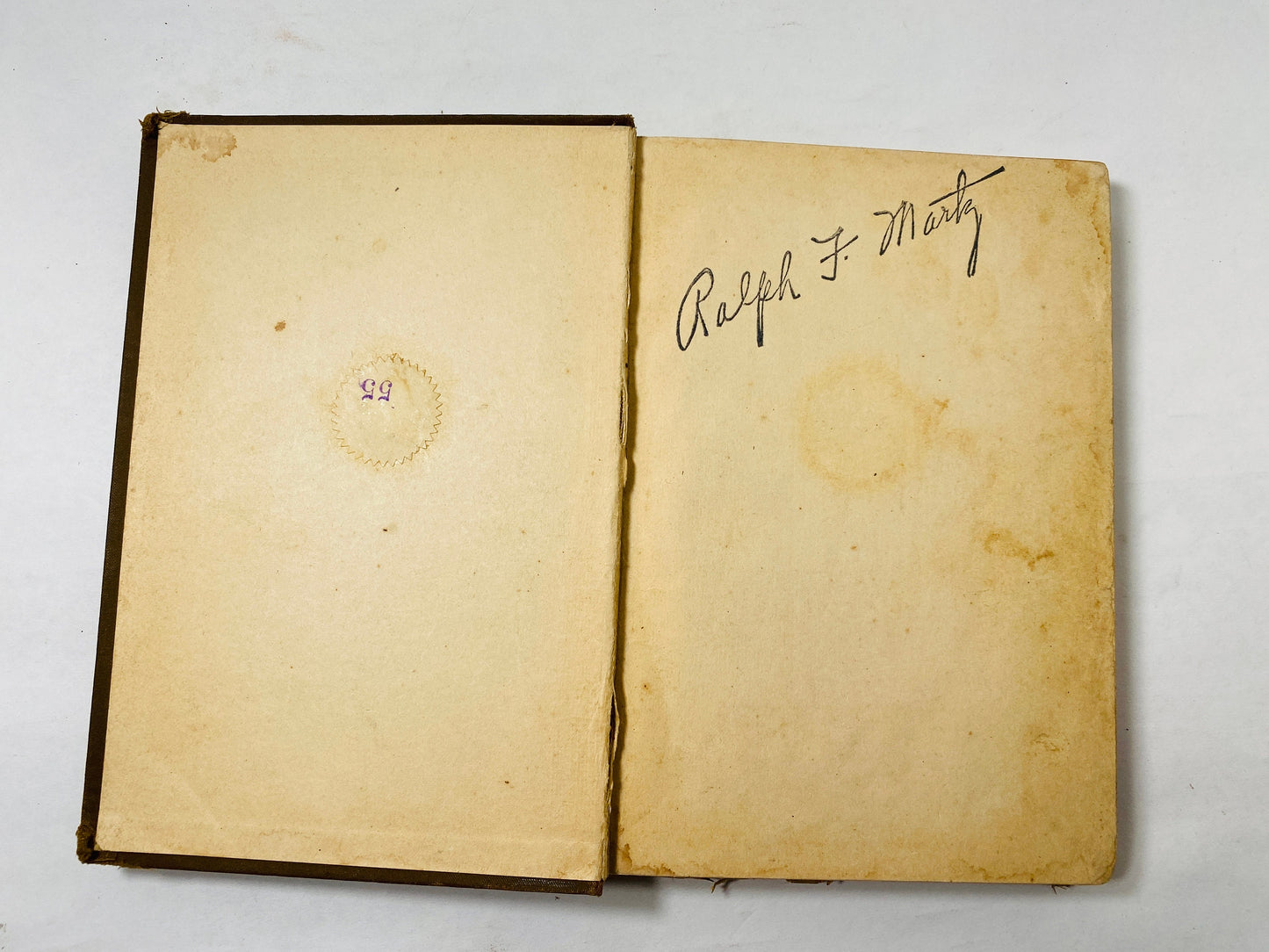 1893 William Milne antique Mathematics juvenile Arithmetic Textbook. United States vintage school book. Gold embossed Brown POOR Condition