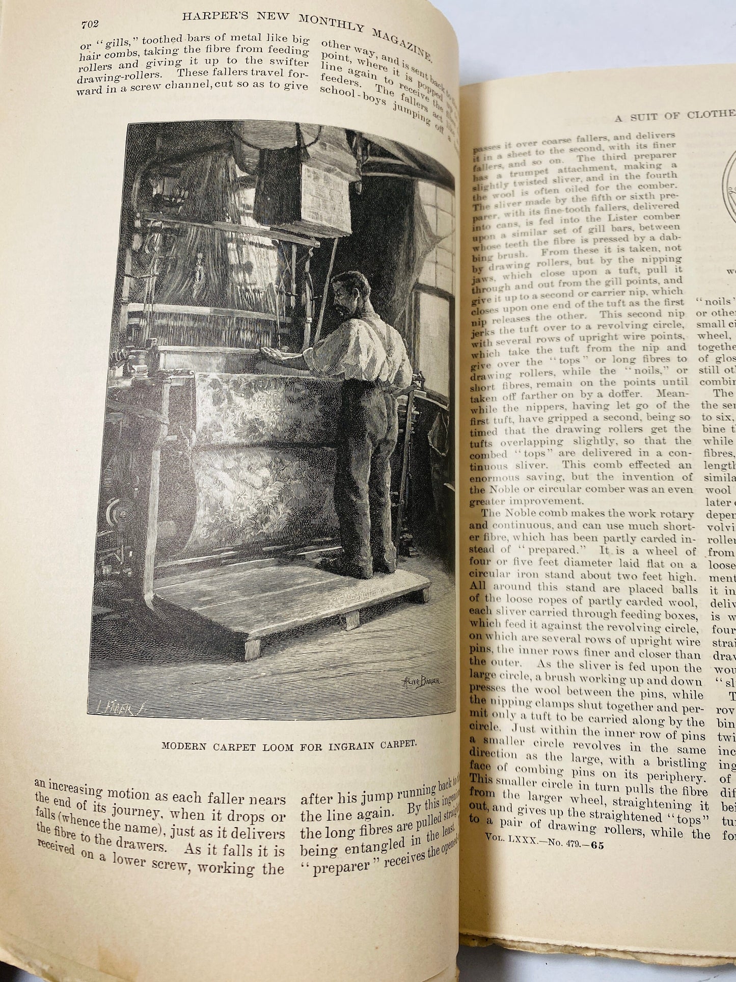 Wordsworth Sonnet 1890 Harper's New Monthly Magazine Antique vol 80 No 479 Post Civil War