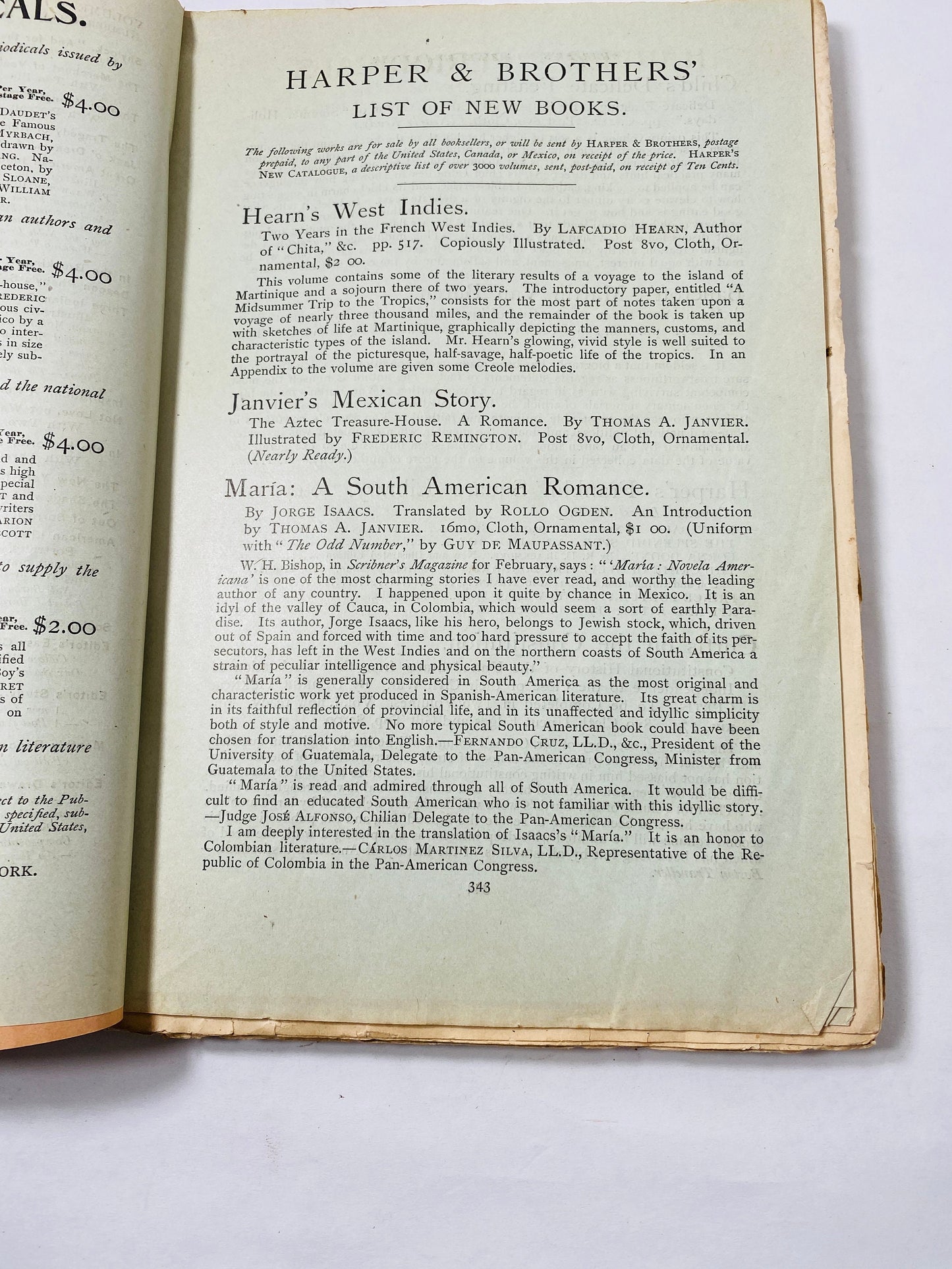 Wordsworth Sonnet 1890 Harper's New Monthly Magazine Antique vol 80 No 479 Post Civil War