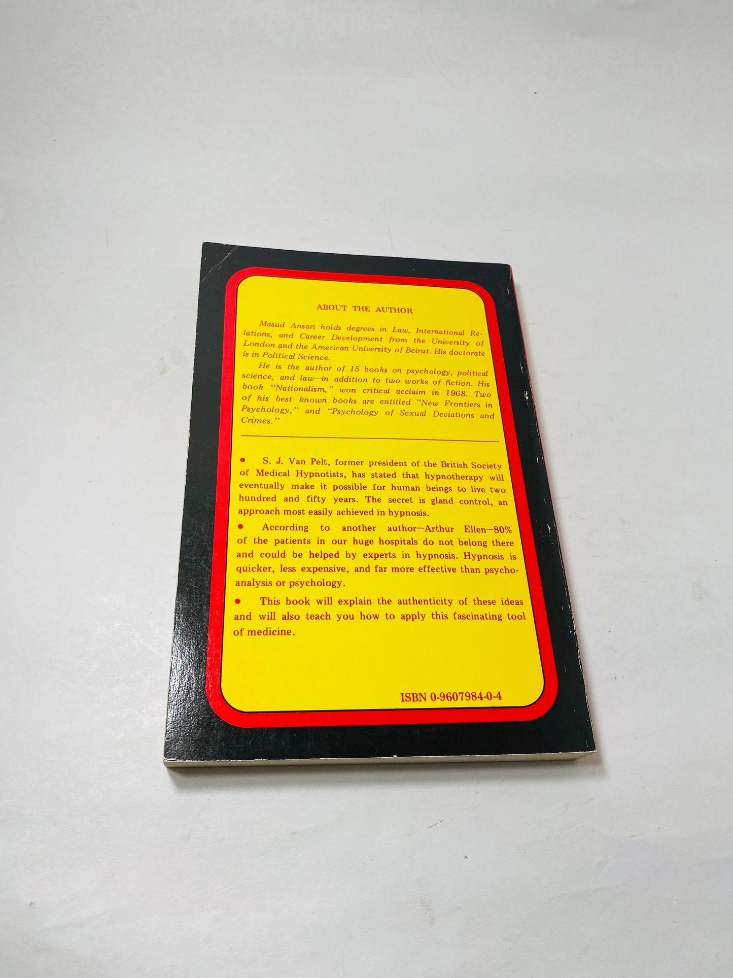 Modern Hypnosis vintage paperback book by Masud Ansari circa 1982 Mind Control Method FIRST paperback printing.