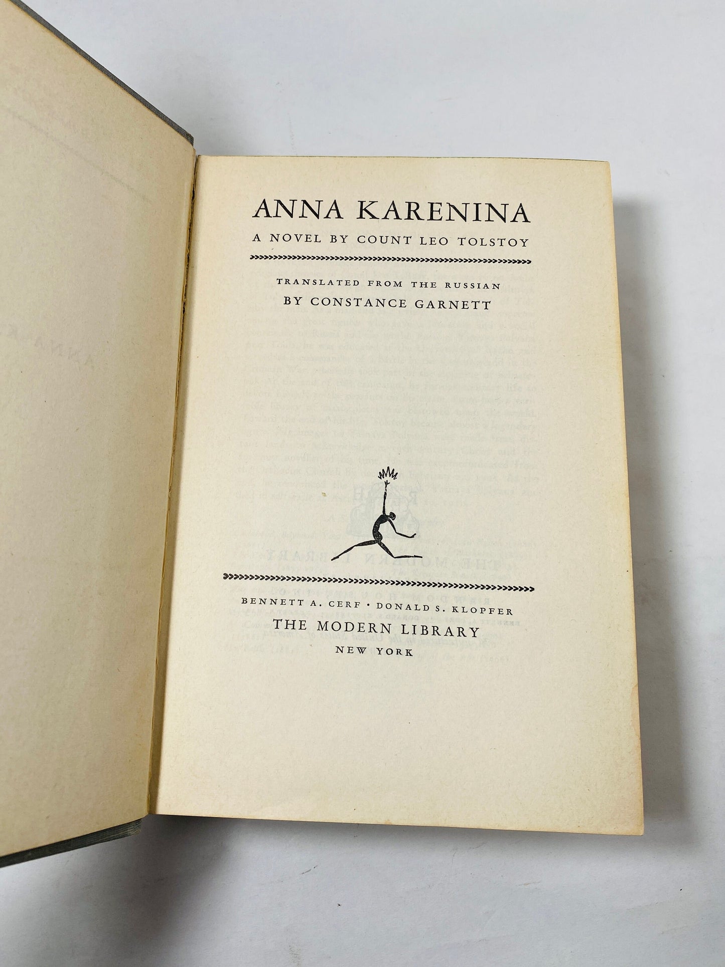 Anna Karenina vintage Modern Library book by Tolstoy circa 1931 Classic Russian aristocrat Literature romance love story of an affair