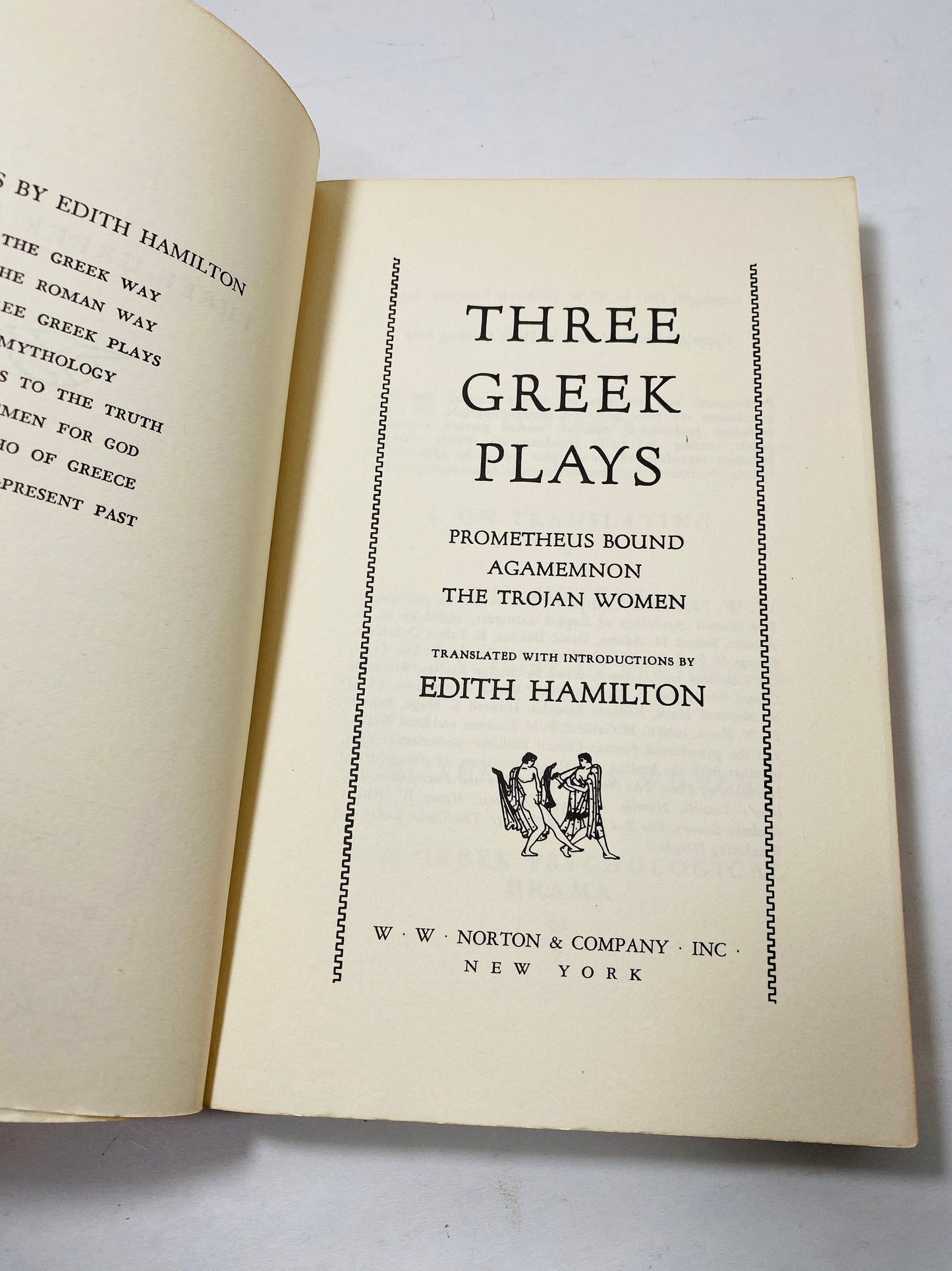 Three famous Greek plays Vintage paperback book circa 1965 Prometheus Bound, Agamennon, The Trojan Women