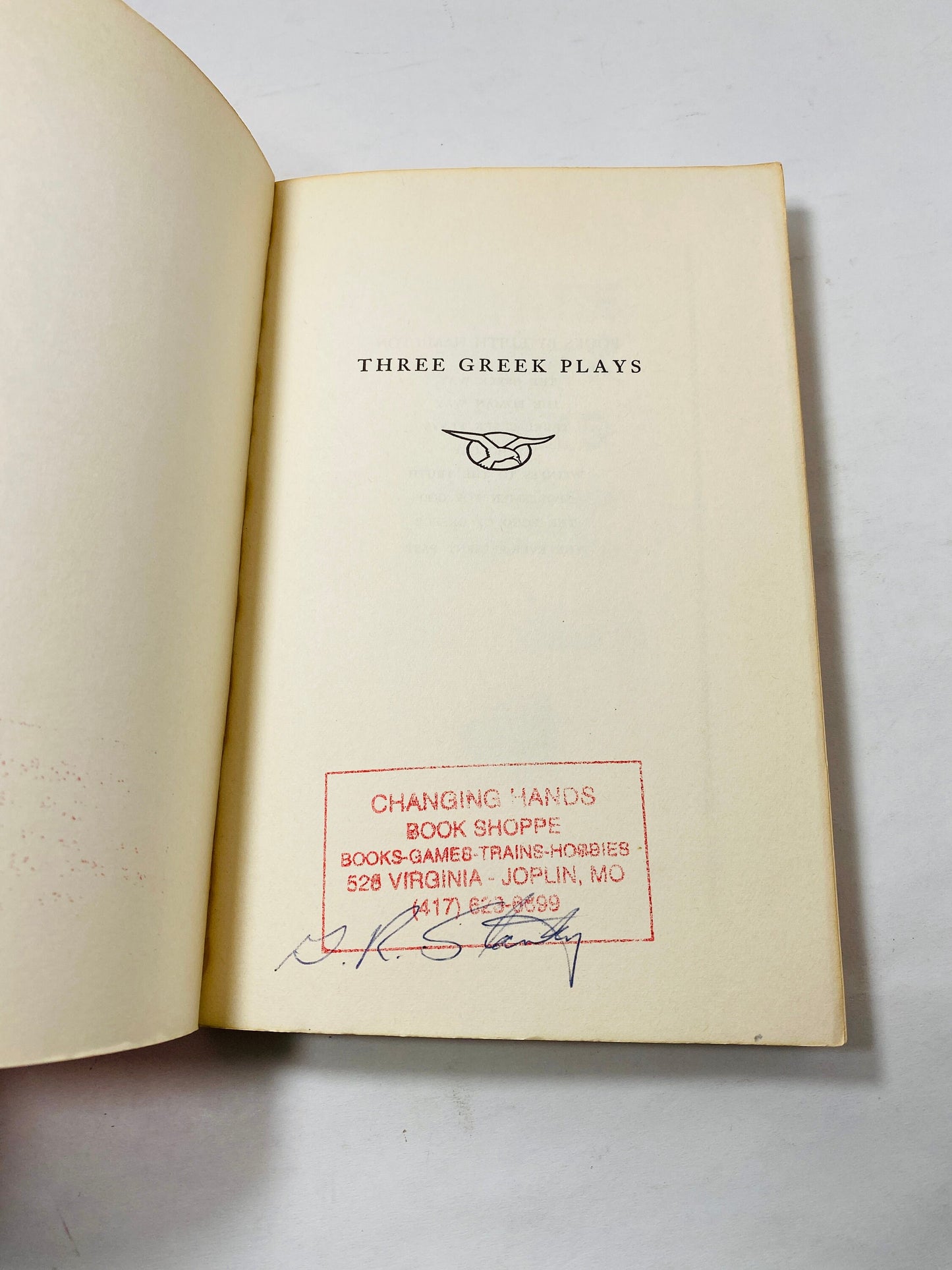Three famous Greek plays Vintage paperback book circa 1965 Prometheus Bound, Agamennon, The Trojan Women