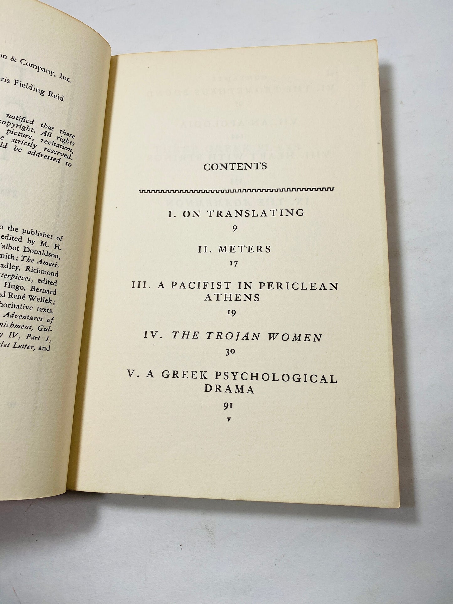 Three famous Greek plays Vintage paperback book circa 1965 Prometheus Bound, Agamennon, The Trojan Women