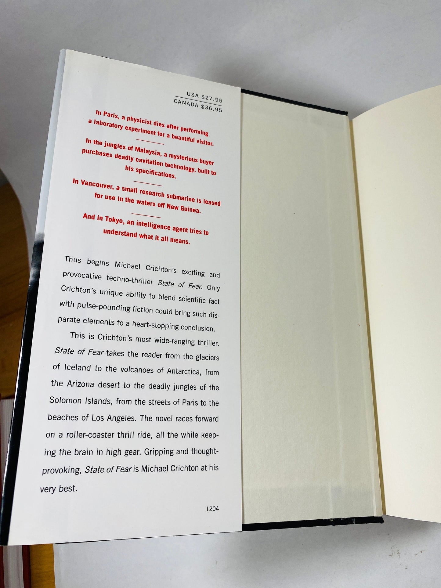 State of Fear by Michael Crichton FIRST EDITION vintage book circa 2004 author of Jurassic Park