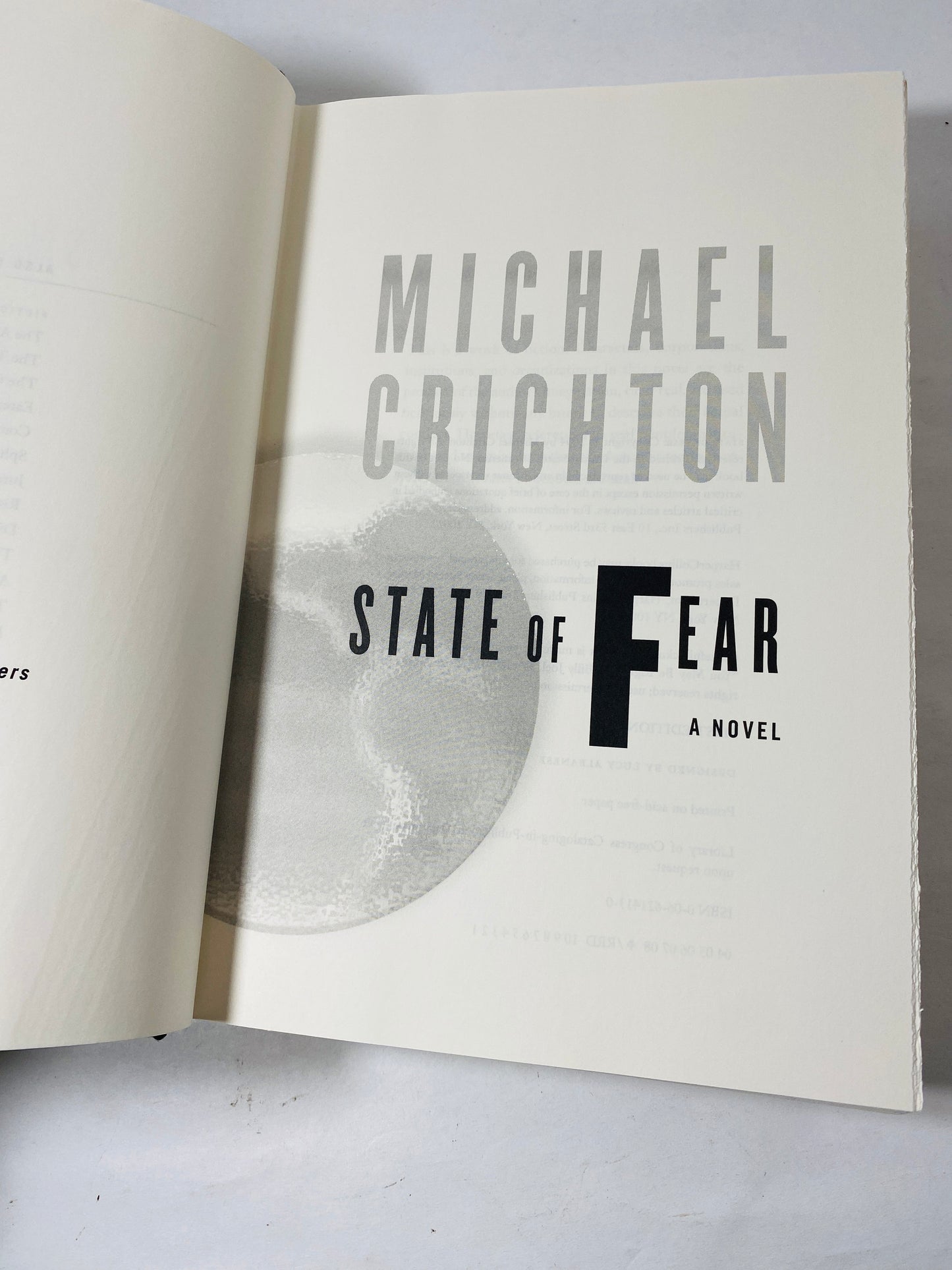 State of Fear by Michael Crichton FIRST EDITION vintage book circa 2004 author of Jurassic Park