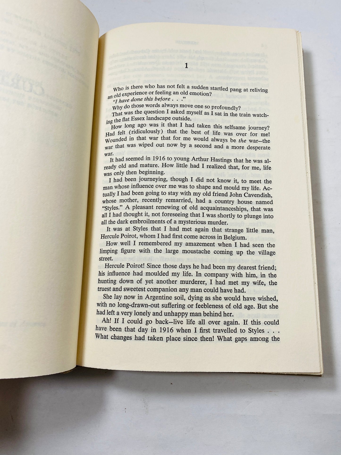 Curtain and The Mysterious Affair At Styles by Agatha Christie Vintage book circa 1975 Features Detective Hercule Poirot. Book lover gift
