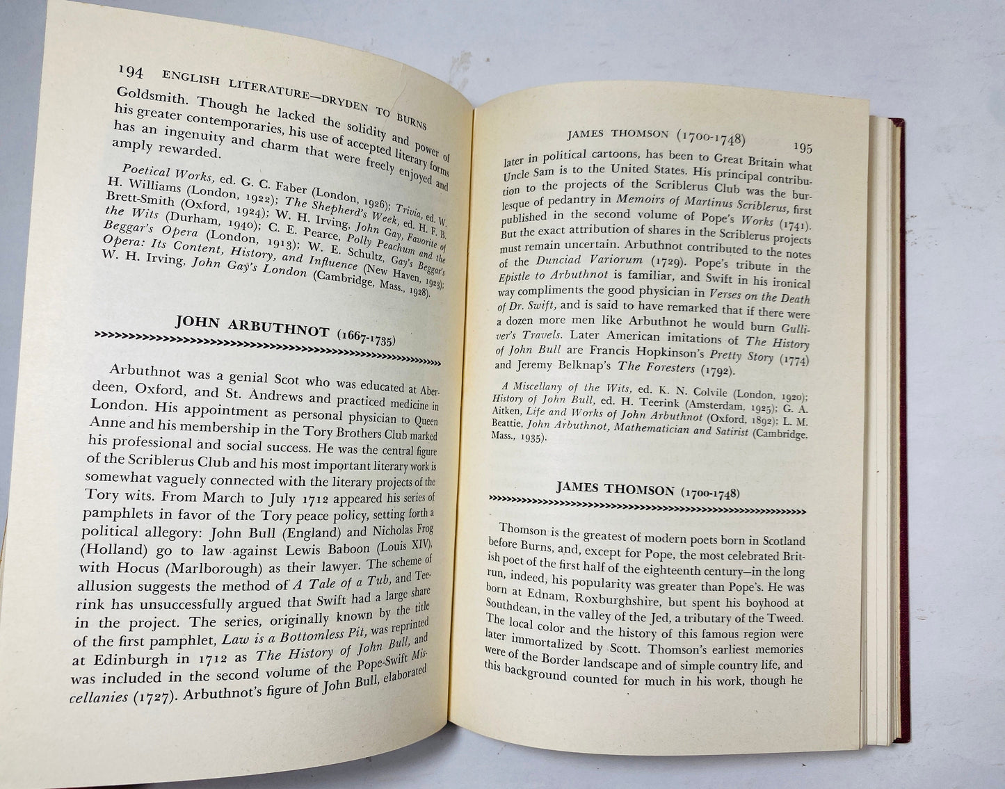 English Literature from Dryden to Burns Vintage book by Alan Dugald Mckillop circa 1948 Rice Institute guide to America's literary culture