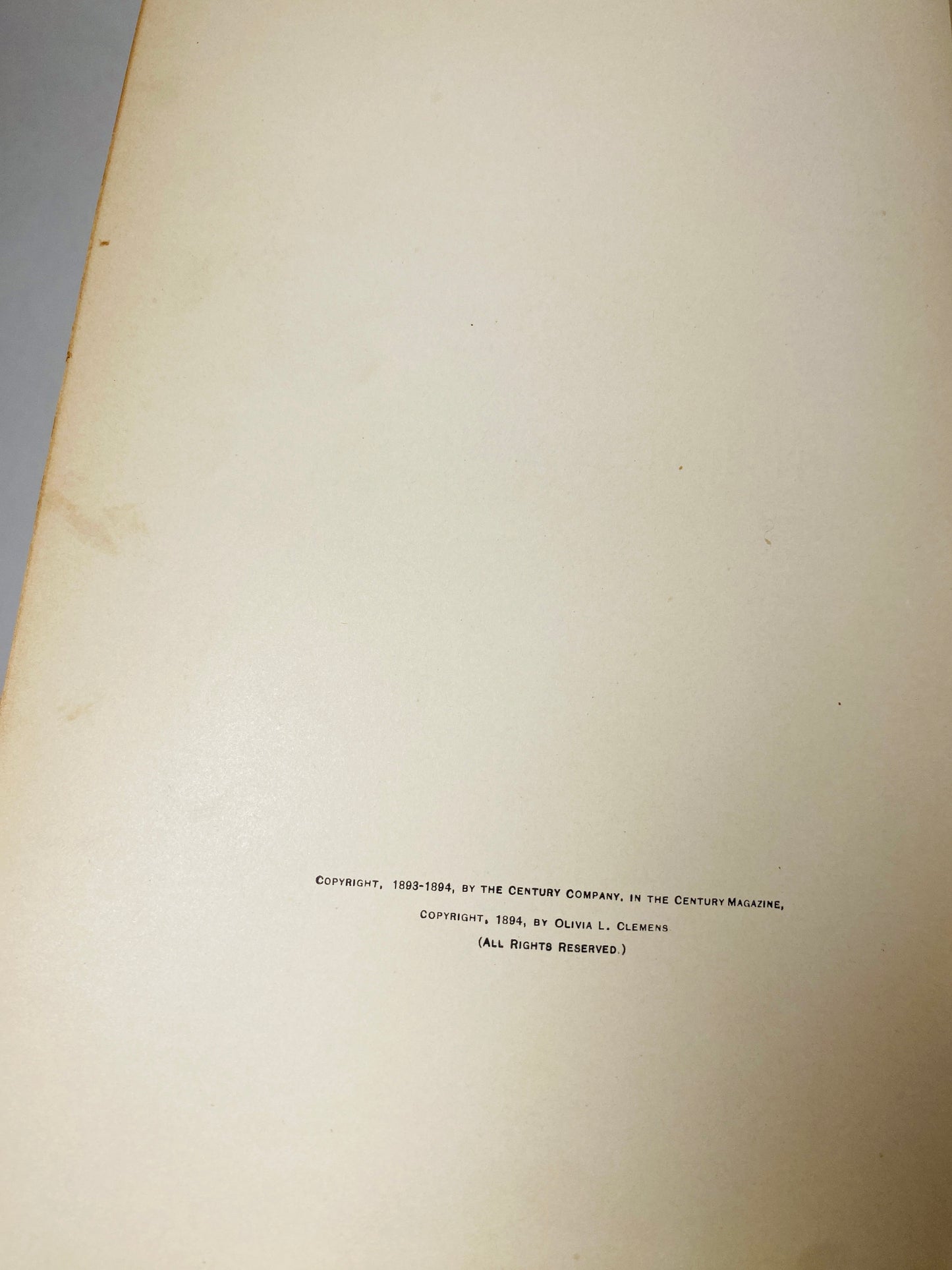 Tragedy of Pudd'nhead FIRST EDITION book by Mark Twain circa 1894 Extraordinary Twins brown embossed gold cover Former Library Book