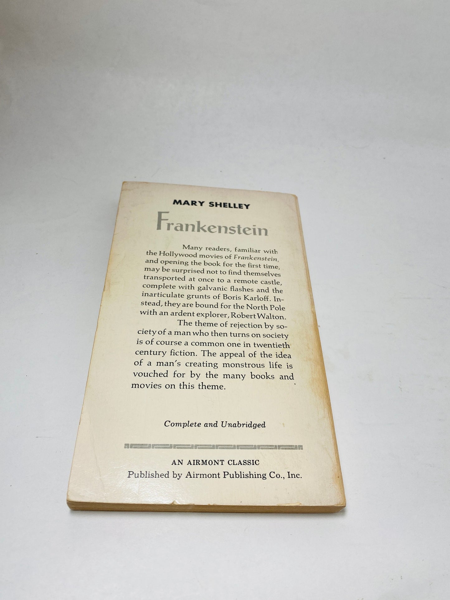 Mary Shelley Frankenstein Vintage Airmont paperback book circa 1963 collector gift Gothic gift emo goth. Black blue home decor
