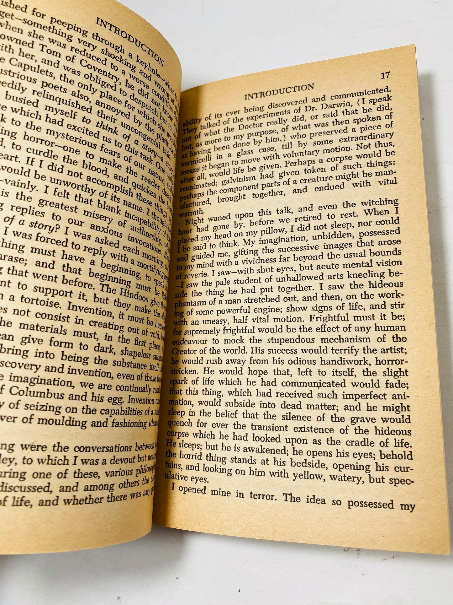 Mary Shelley Frankenstein Vintage Airmont paperback book circa 1963 collector gift Gothic gift emo goth. Black blue home decor