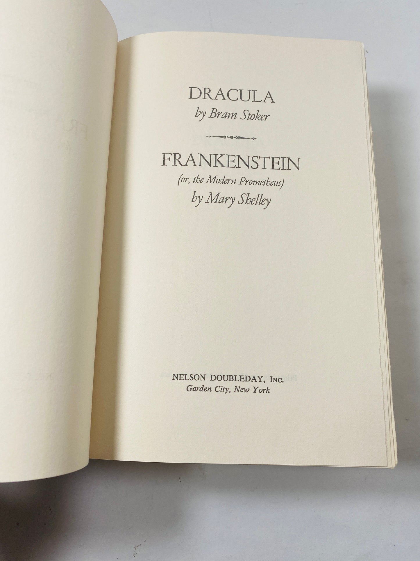 Bram Stoker Dracula & Mary Shelley Frankenstein Vintage Book one volume circa 1953 collector gift Gothic gift emo goth.