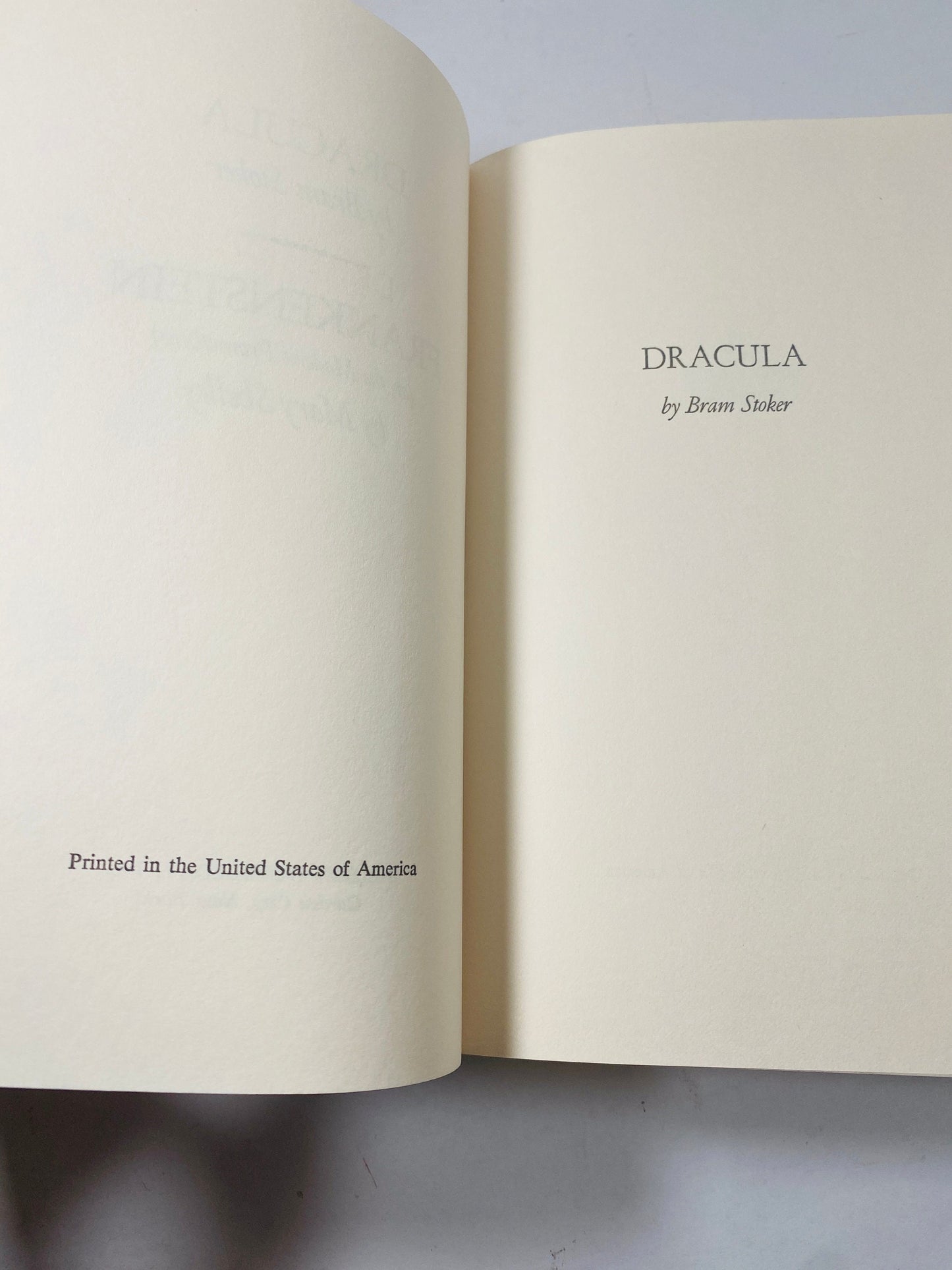 Bram Stoker Dracula & Mary Shelley Frankenstein Vintage Book one volume circa 1953 collector gift Gothic gift emo goth.