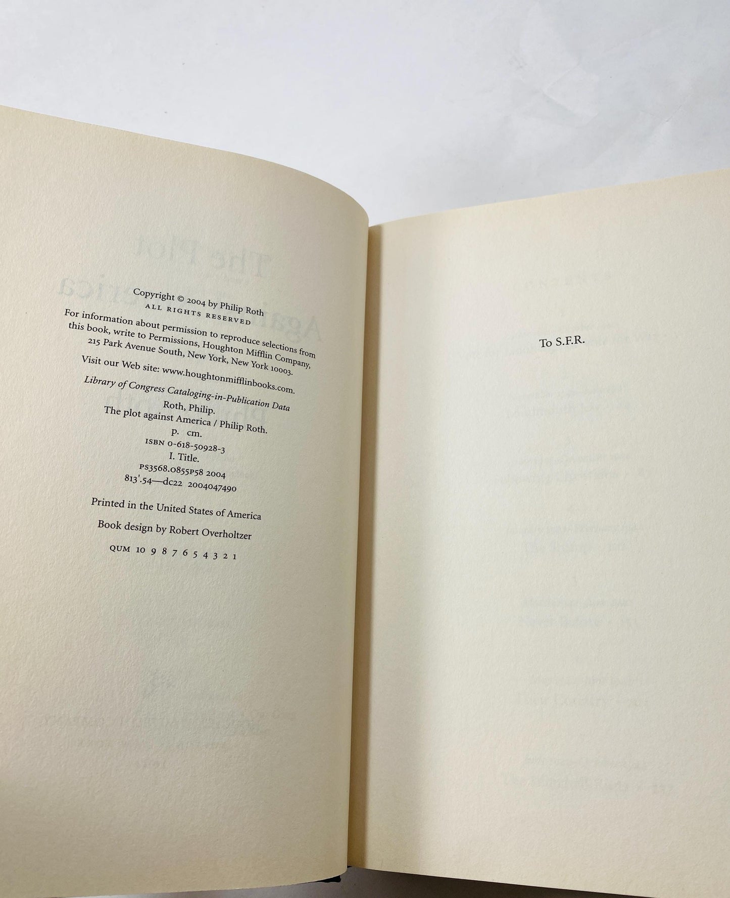 1969 Plot Against America by Philip Roth Vintage EARLY PRINTING book bound in blue cloth by author of Portnoy's Complaint