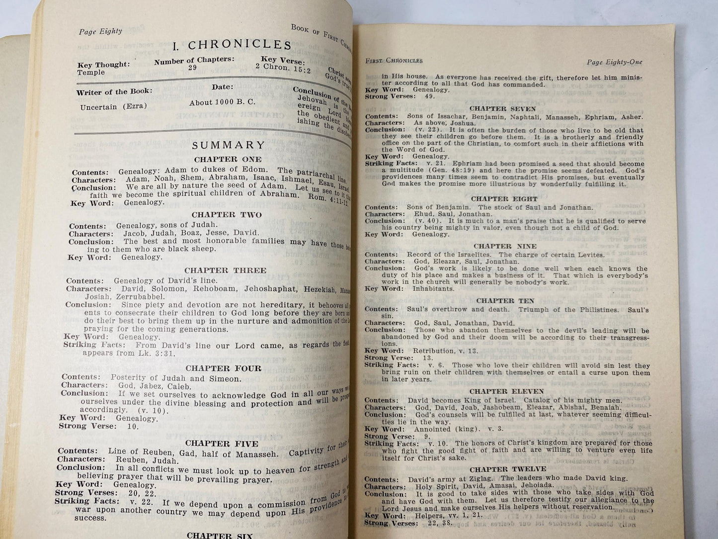 Bible Study Antique Old Testament Summary by Keith Brooks circa 1919 vintage Bible Institute of Los Angeles paperback books Christian Jesus