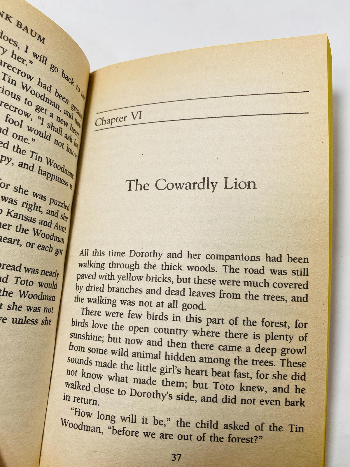 Wizard of Oz vintage paperback book by L Frank Baum circa 1988 Retro yellow decor stocking stuffer