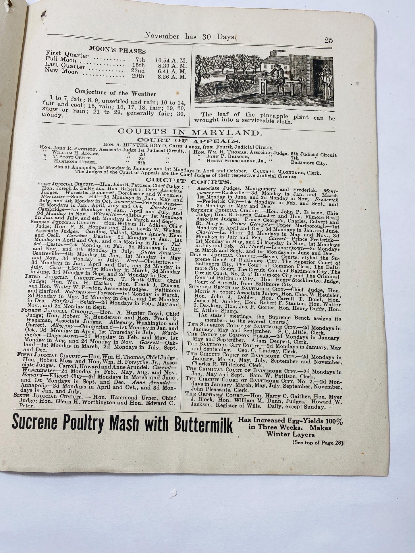 1921 Hagerstown Maryland Washington County Almanac Antique booklet Williamsport includes Women's Suffrage