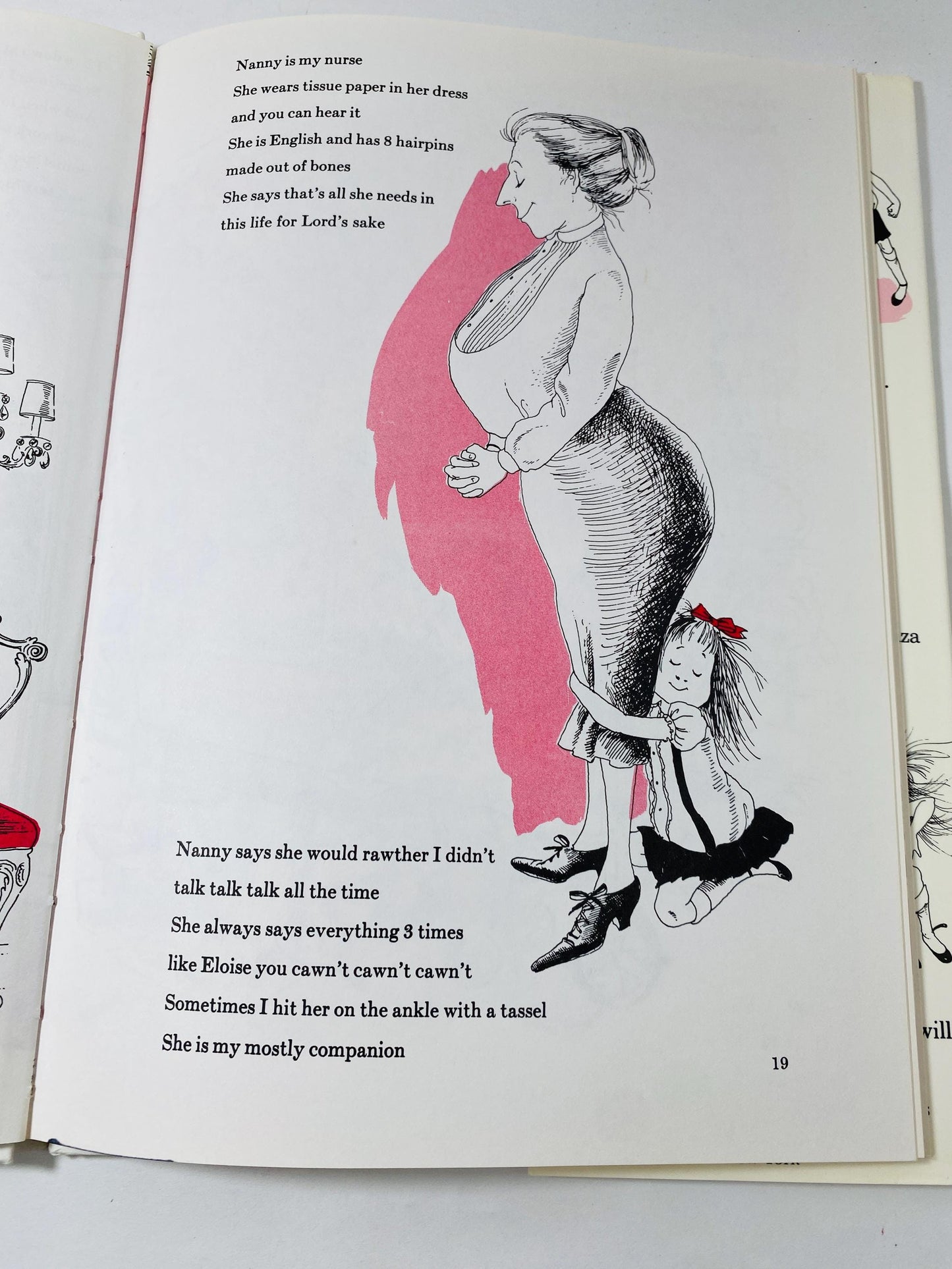 Eloise by Kay Thompson Vintage children's book circa 1983 Beautifully illustrated by Hilary Knight. Pink kids nursery decor.