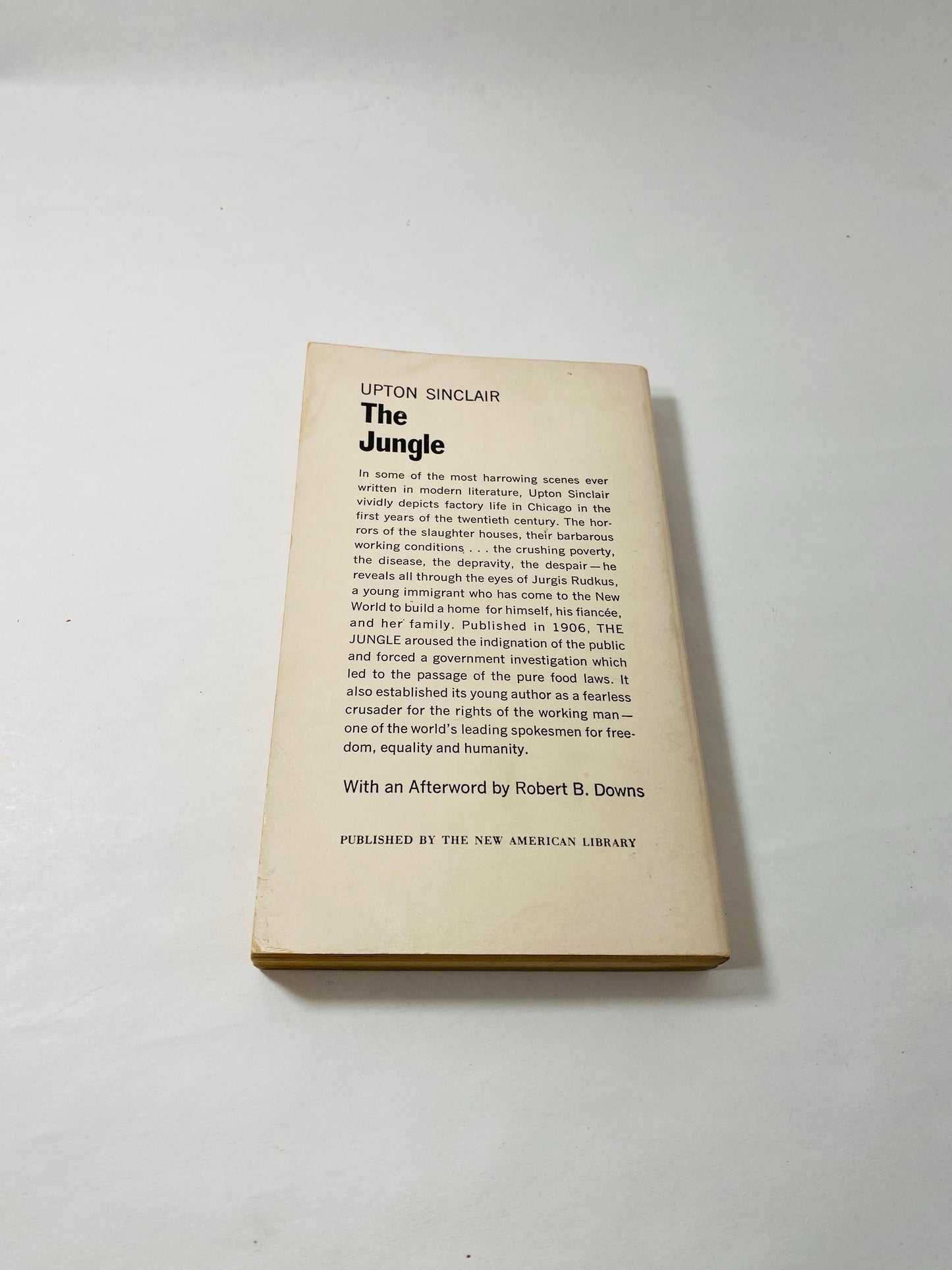 Jungle vintage Signet paperback book by Upton Sinclair circa 1960 Scathing expose of the Chicago meatpacking industry in early 20th century