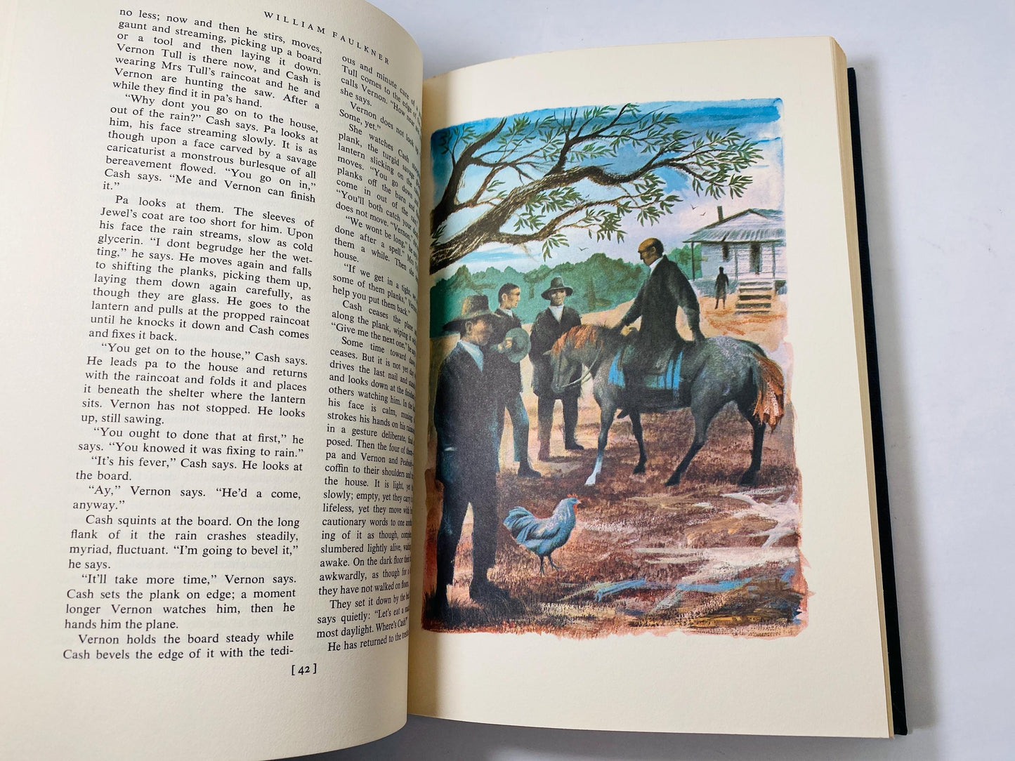 William Faulkner Eugene O'Neill and John Steinbeck. Nobel Peace Library Vintage black leather book circa 1971. As I Lay Dying Dubious Battle