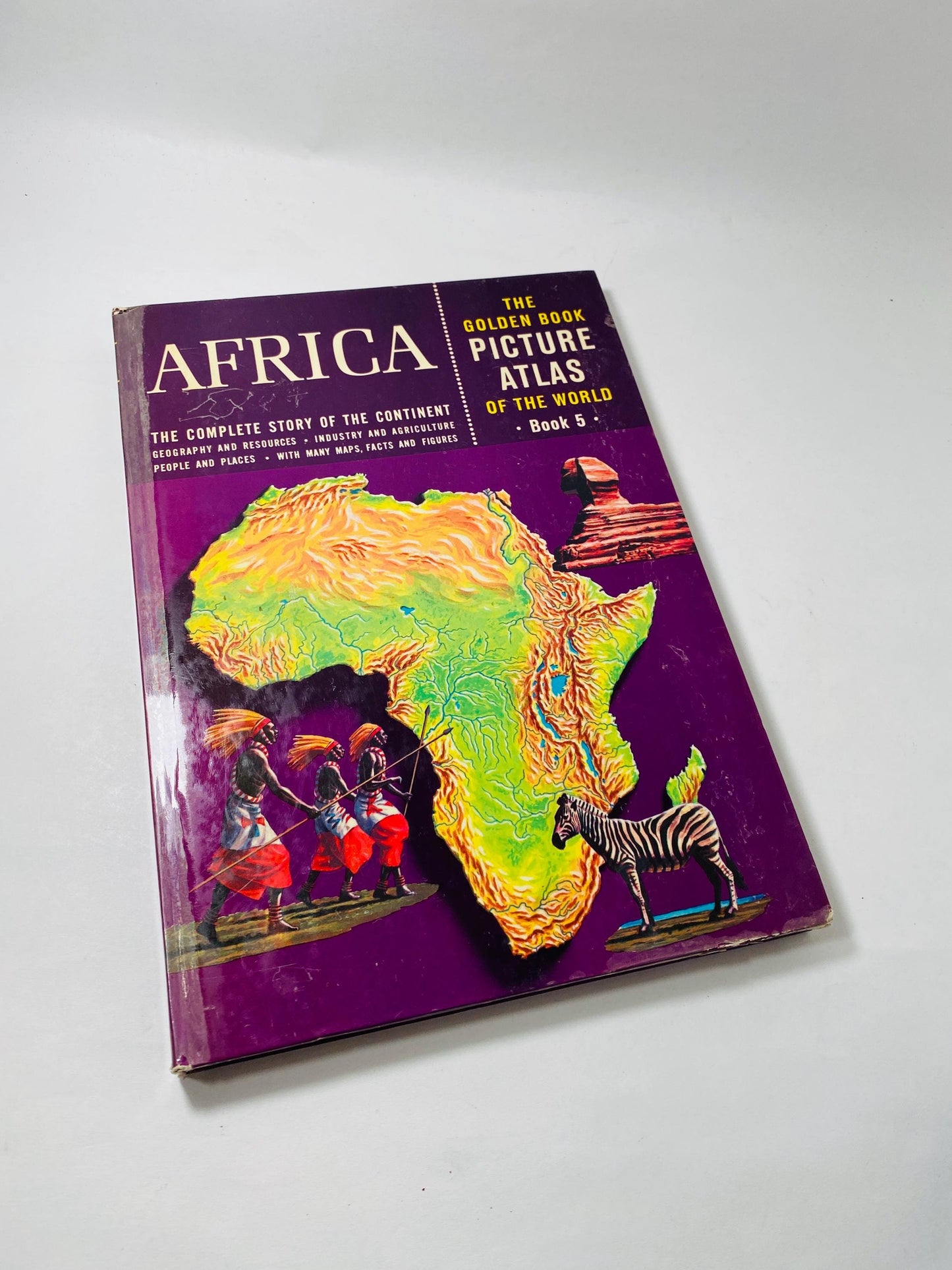 1960 Golden Book Picture Atlas vintage children’s continents USSR Australia Africa Asia South America World Geography Book lot