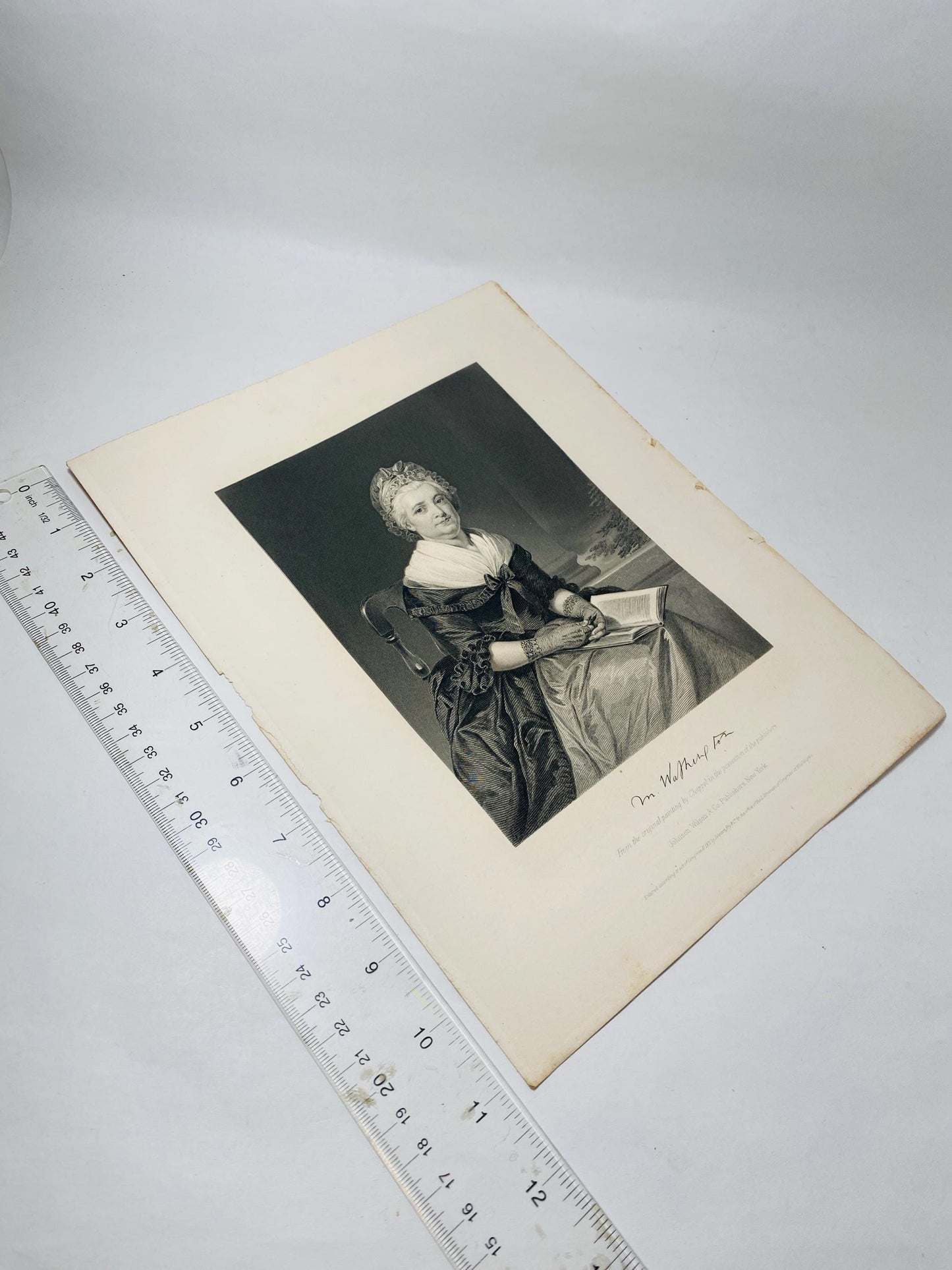 Martha Washington vintage portrait Johnson & Wilson of New York circa 1899 wall decor George President wife