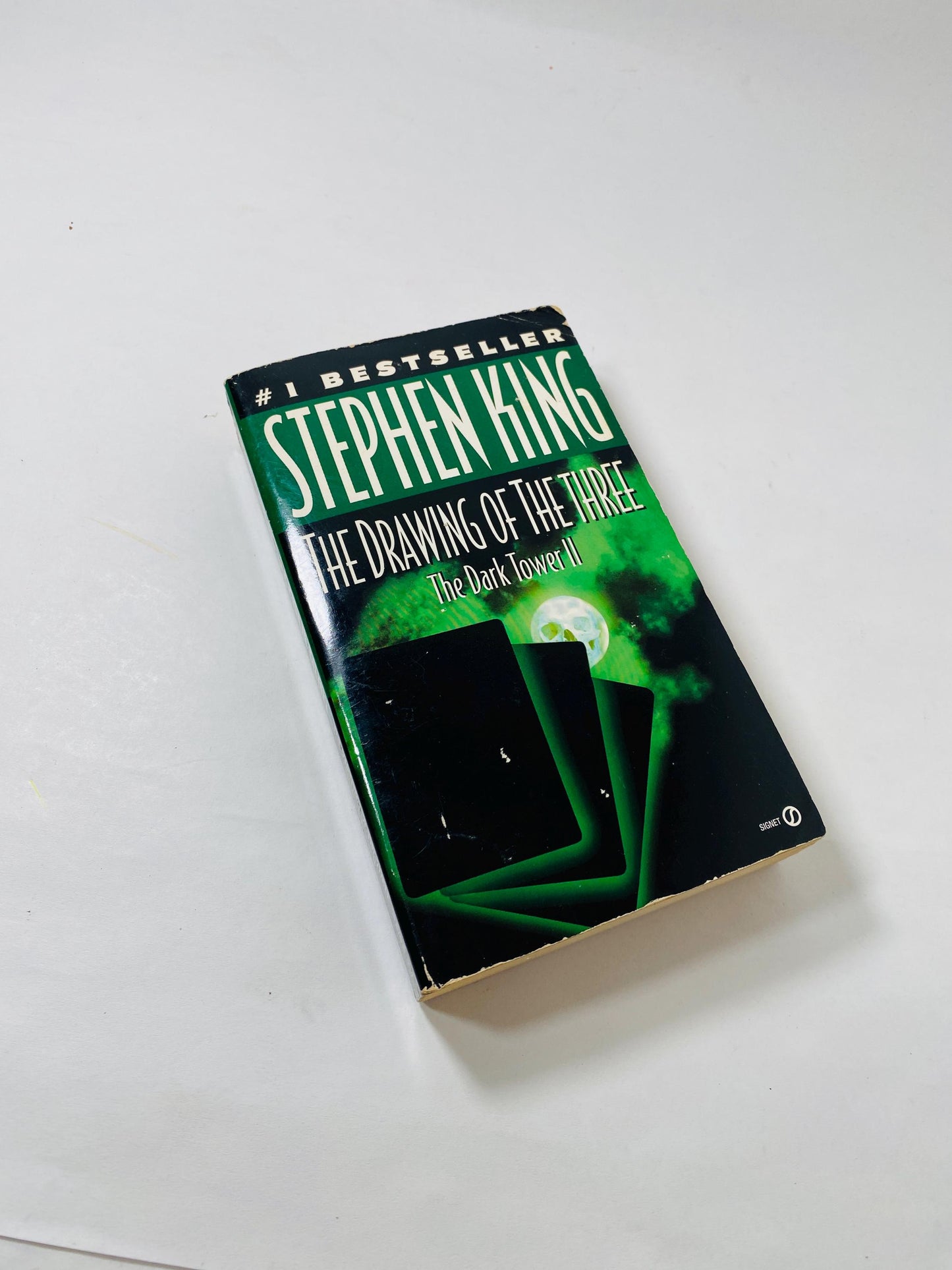 The Dark Tower II Drawing of the Three by Stephen King Vintage paperback book circa 1990 Signet. Stocking Stuffer Gift