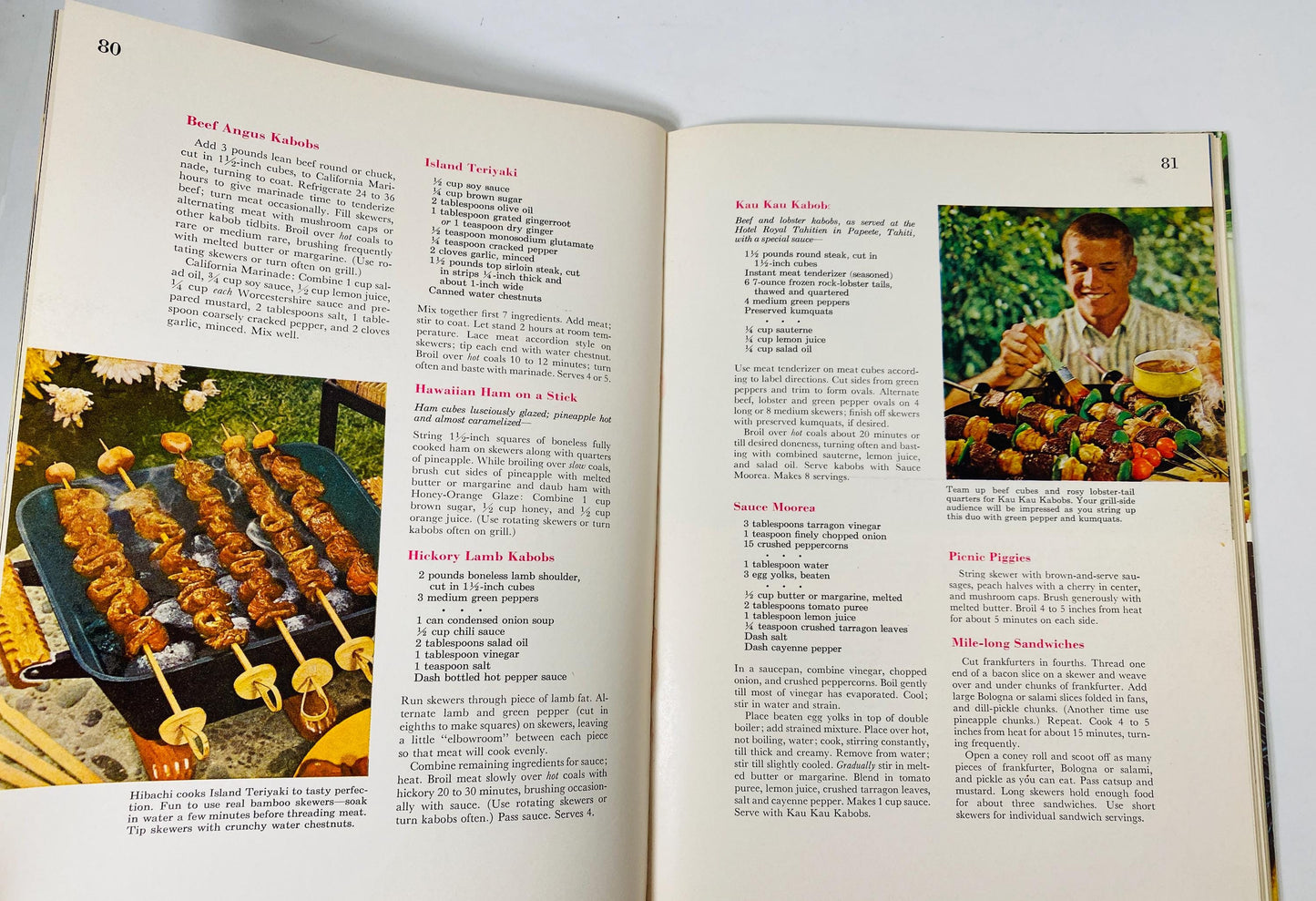 1967 Better Homes and Gardens Barbecue Cookbook Vintage Outdoor Cooking BBQ Gift Weber Kettle. Spit roasting vegetables meat carnivore