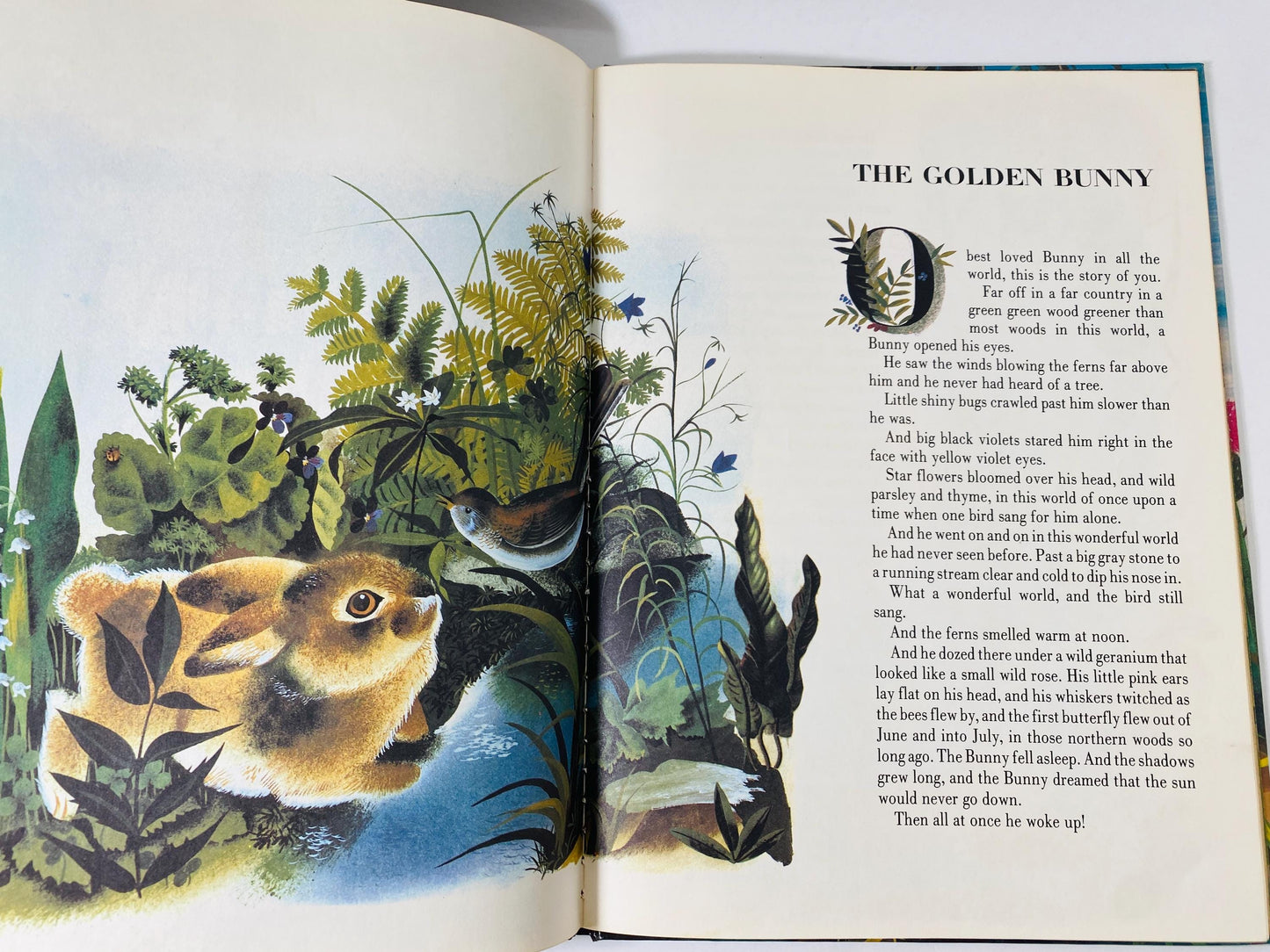 Golden Bunny Vintage book by Margaret Wise Brown LARGE Golden Book Children's Easter basket gift decor circa 1981