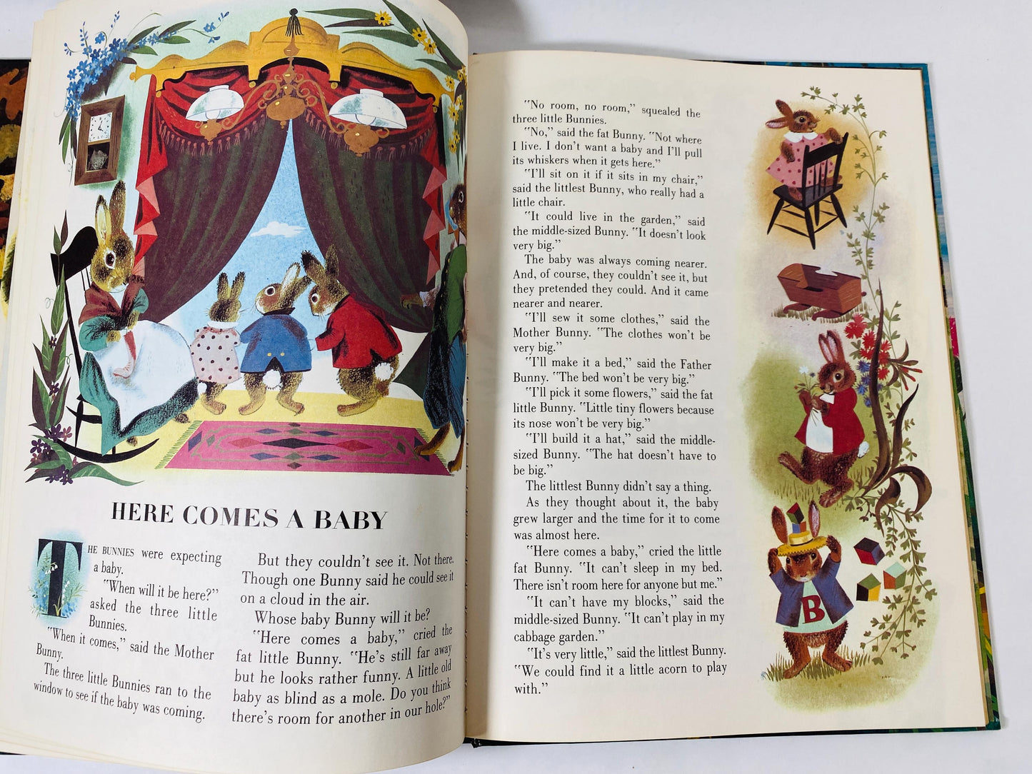 Golden Bunny Vintage book by Margaret Wise Brown LARGE Golden Book Children's Easter basket gift decor circa 1981
