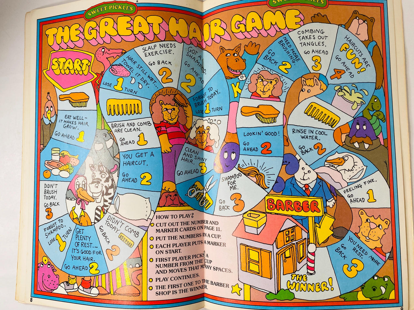 Sweet Pickles Curls Bangs and Tangles and other Hairy Things vintage children's activity book circa 1978 collectible retro Gen X decor