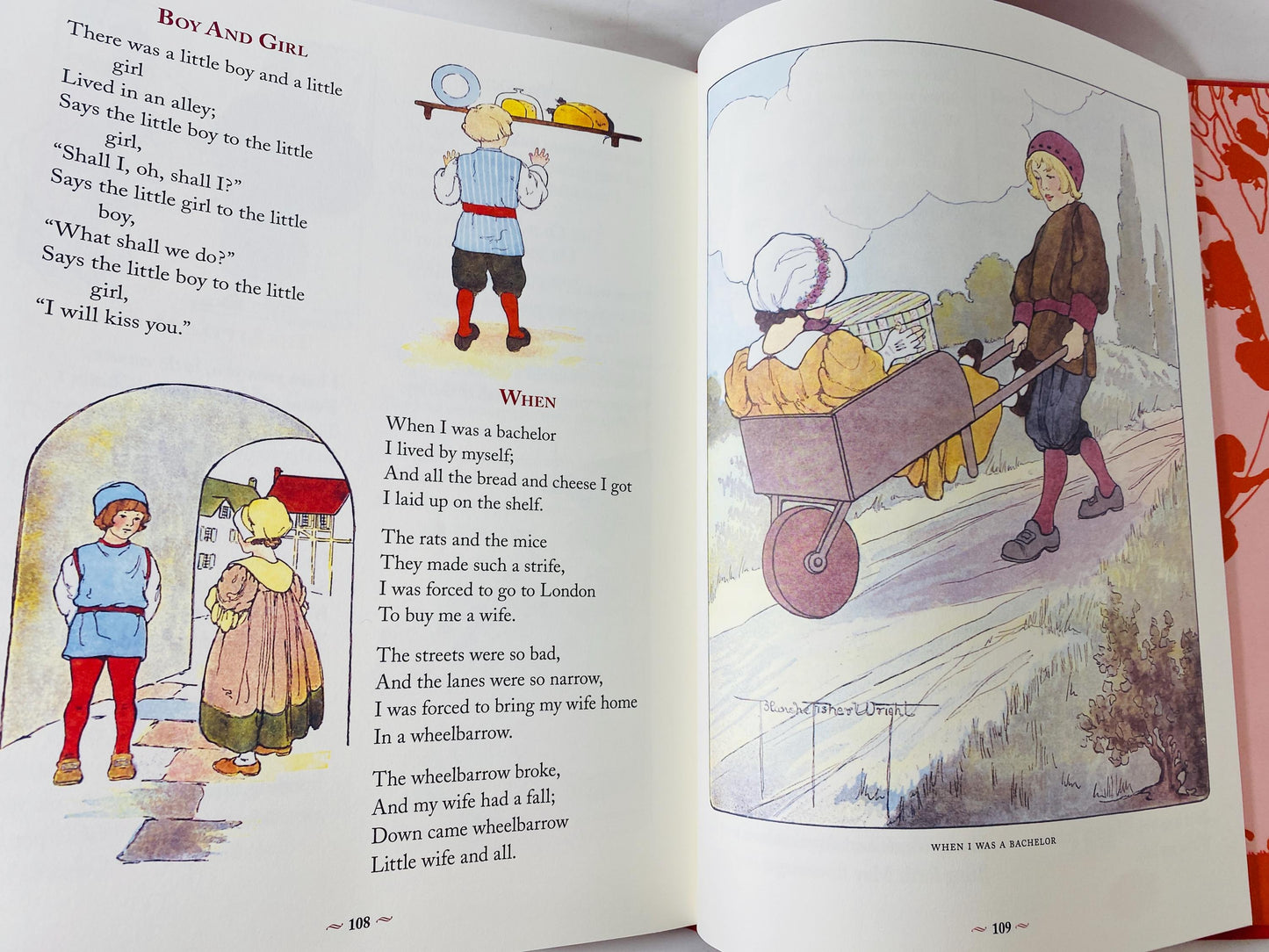Real Mother Goose LARGE vintage book illustrated by Blanche Fisher Wright children's Fairy Tales Bedtime stories porch
