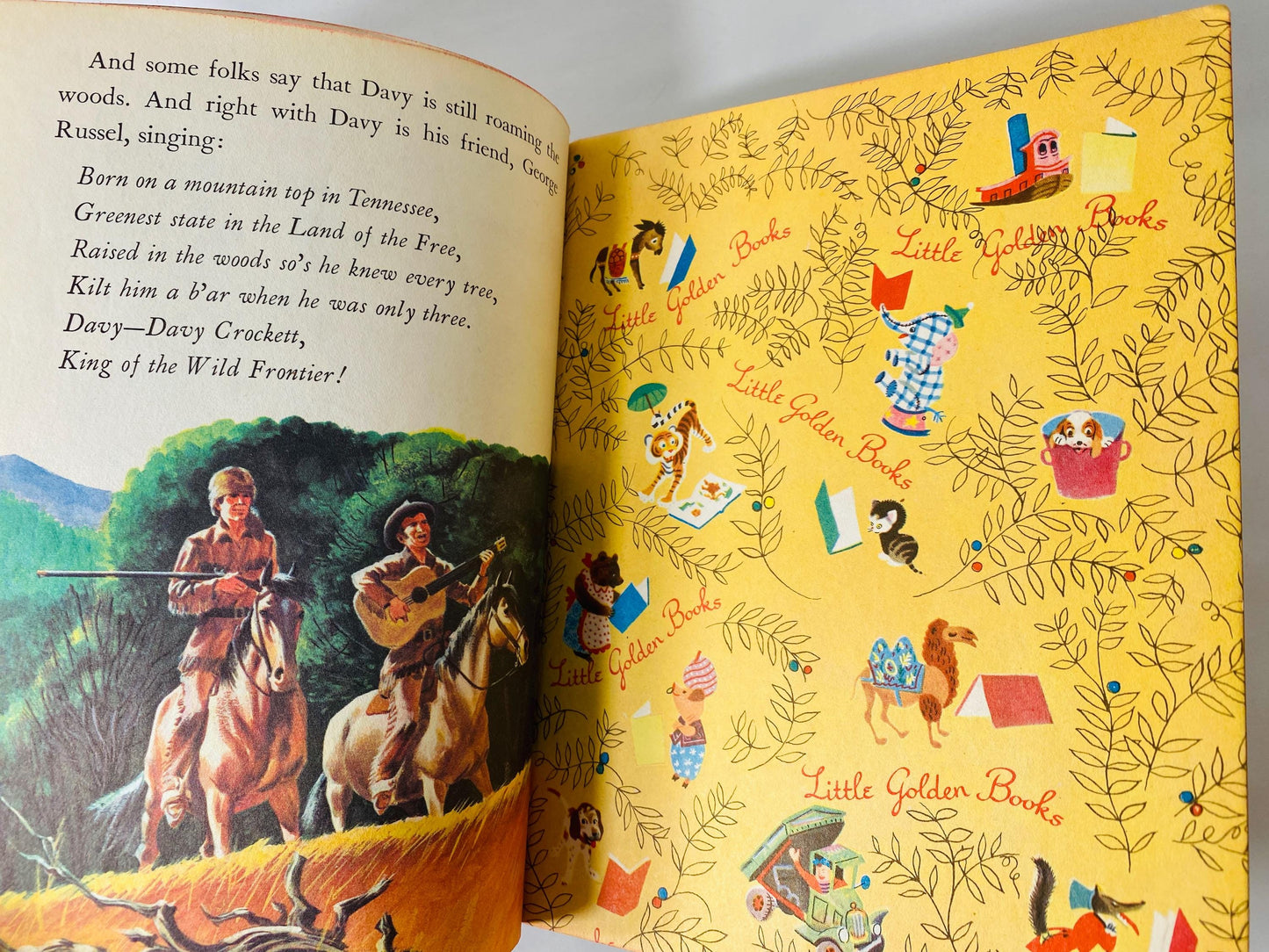 Davy Crockett vintage Little Golden Book circa 1955 Walt Disney