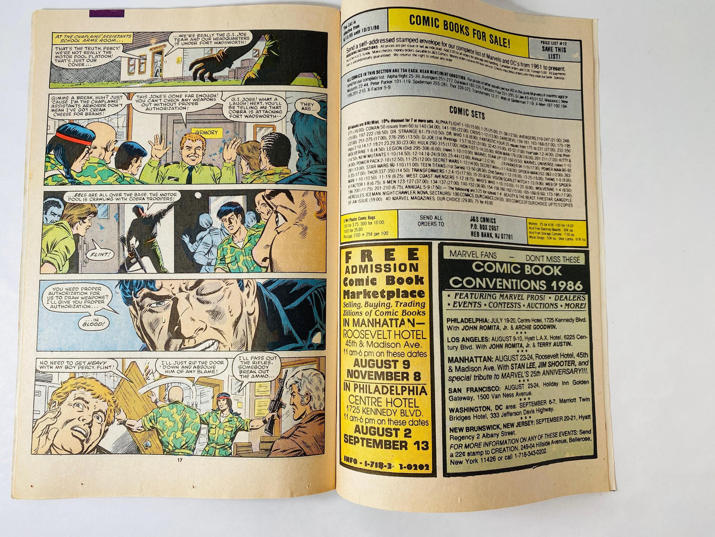 Vintage G.I. Joe A Real American Hero #53 Comic Book, Marvel 1986 Newsstand Edition, 25th Anniversary Cover, Pit-Fall, Larry Hama
